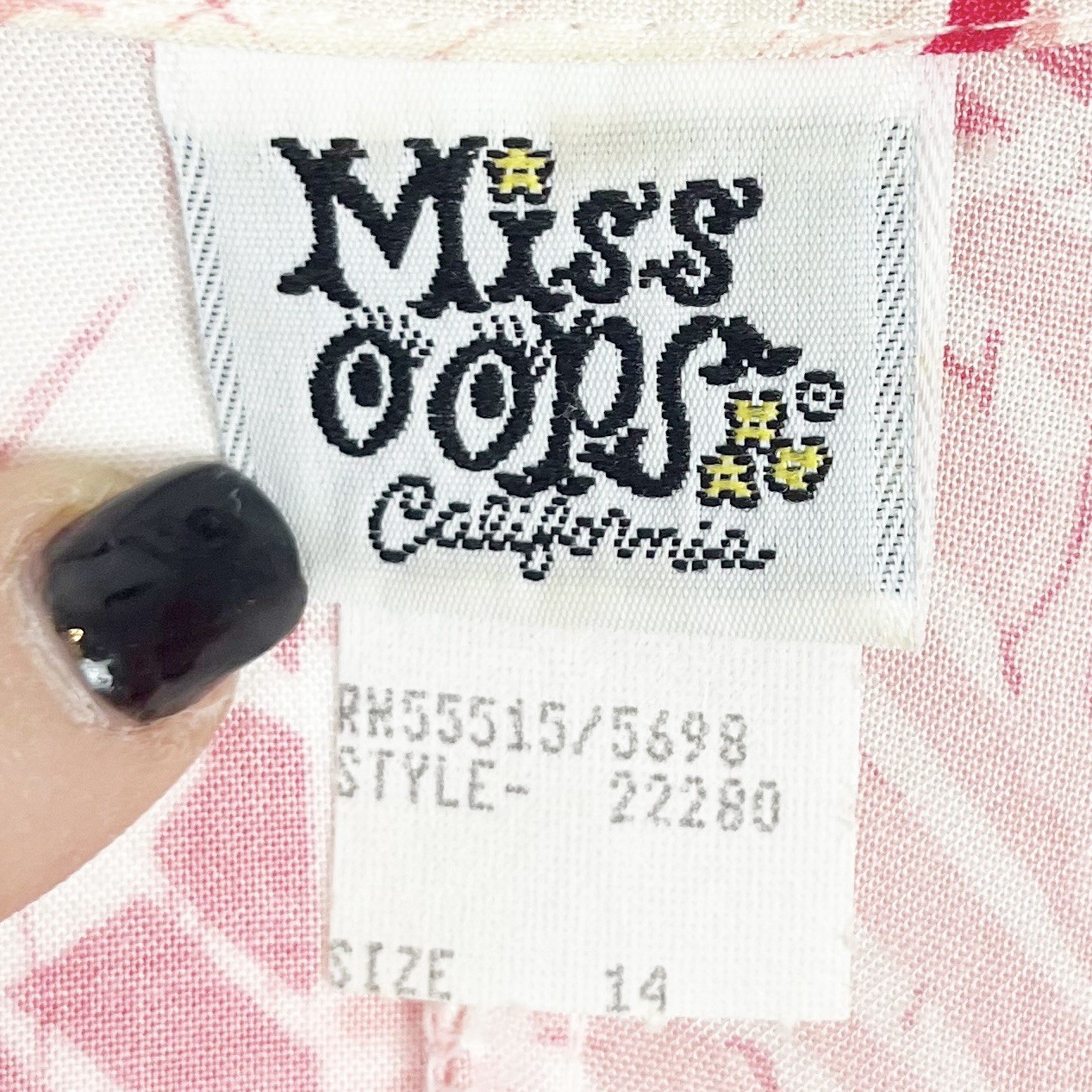 True Vintage ‘Miss Oops’ Two Piece Skirt and Top Set Hawaiian Floral Dress 80s