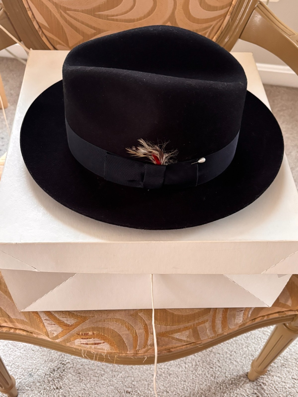 Bailey Vintage Men’s Wool Fedora Hat Size XL Original Stark & Legum Box
