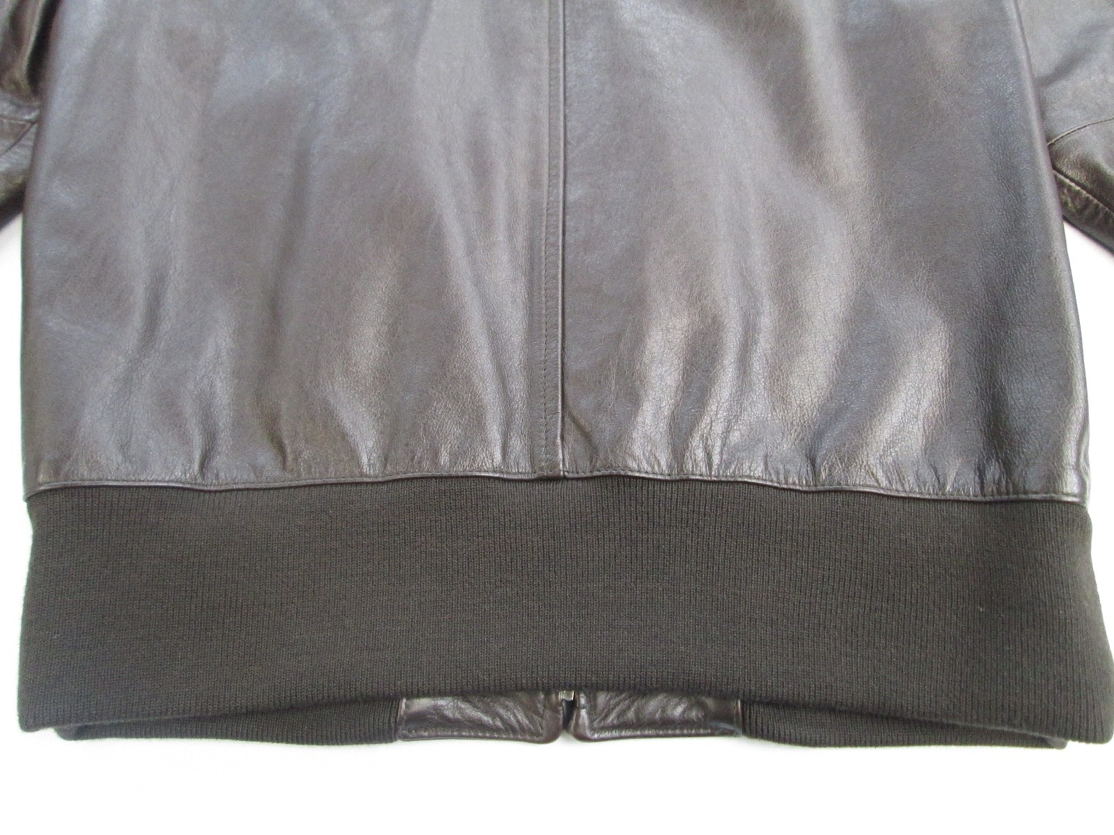 Vintage benetton Brown leather Bomber Biker Cafe A2 Style Jacket sz S Excellent!