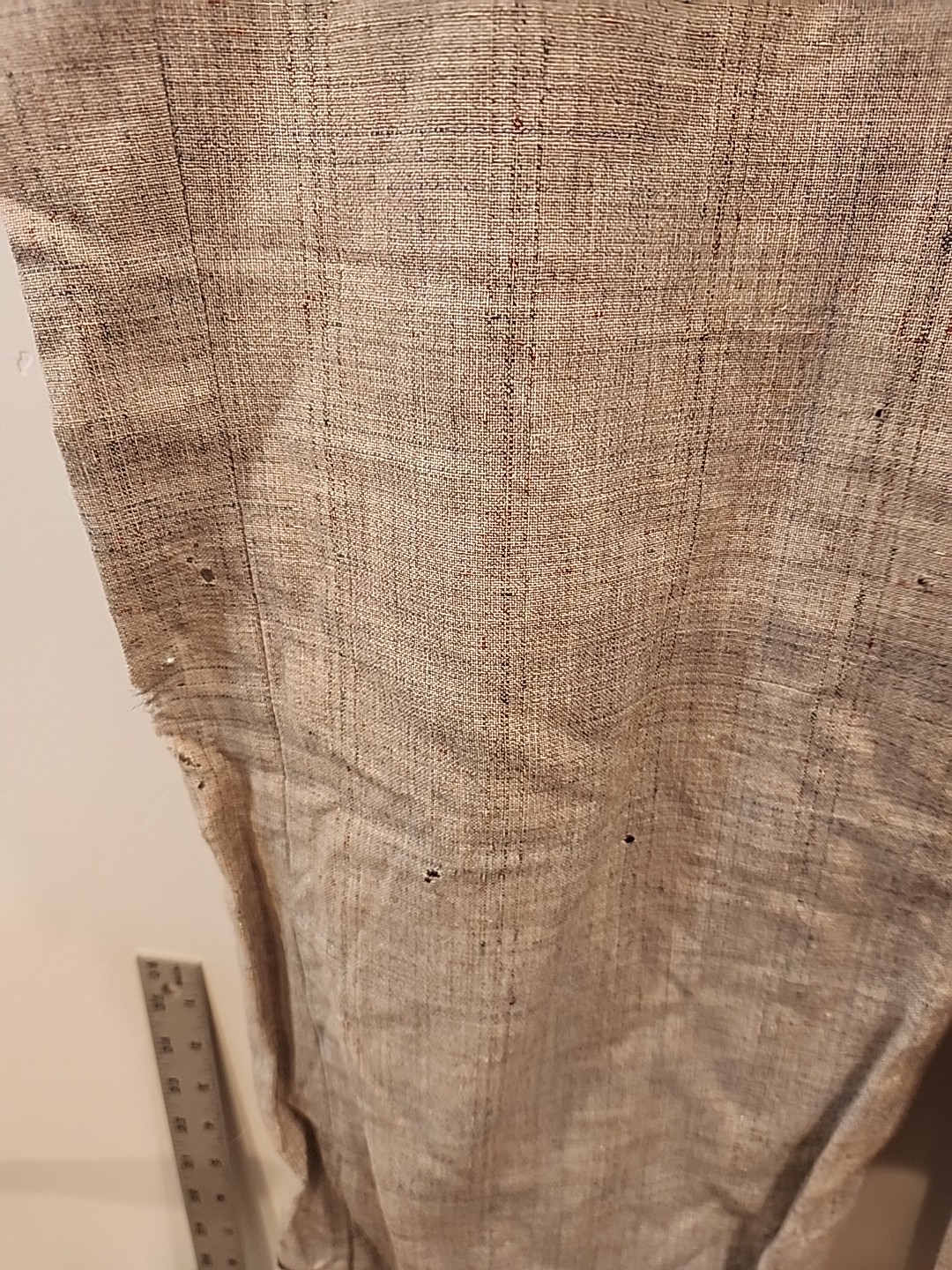vintage gray/blue plaid 40’s 50’s pants lightweight 30 1/2″ w 28″L damaged