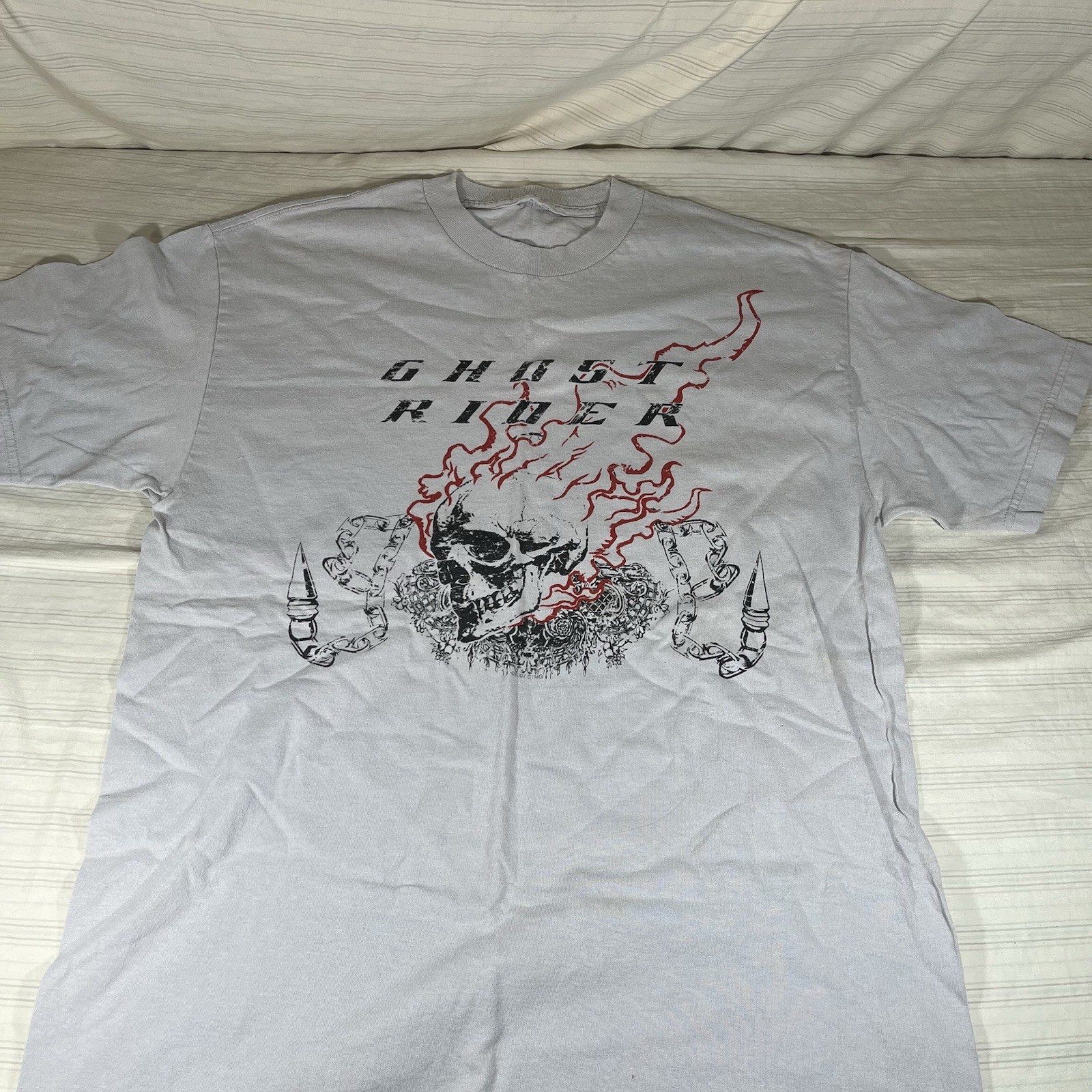 Vintage 2007 “GHOST RIDER” Nicholas Cage Marvel MOVIE PROMO SHIRT Size Large O1