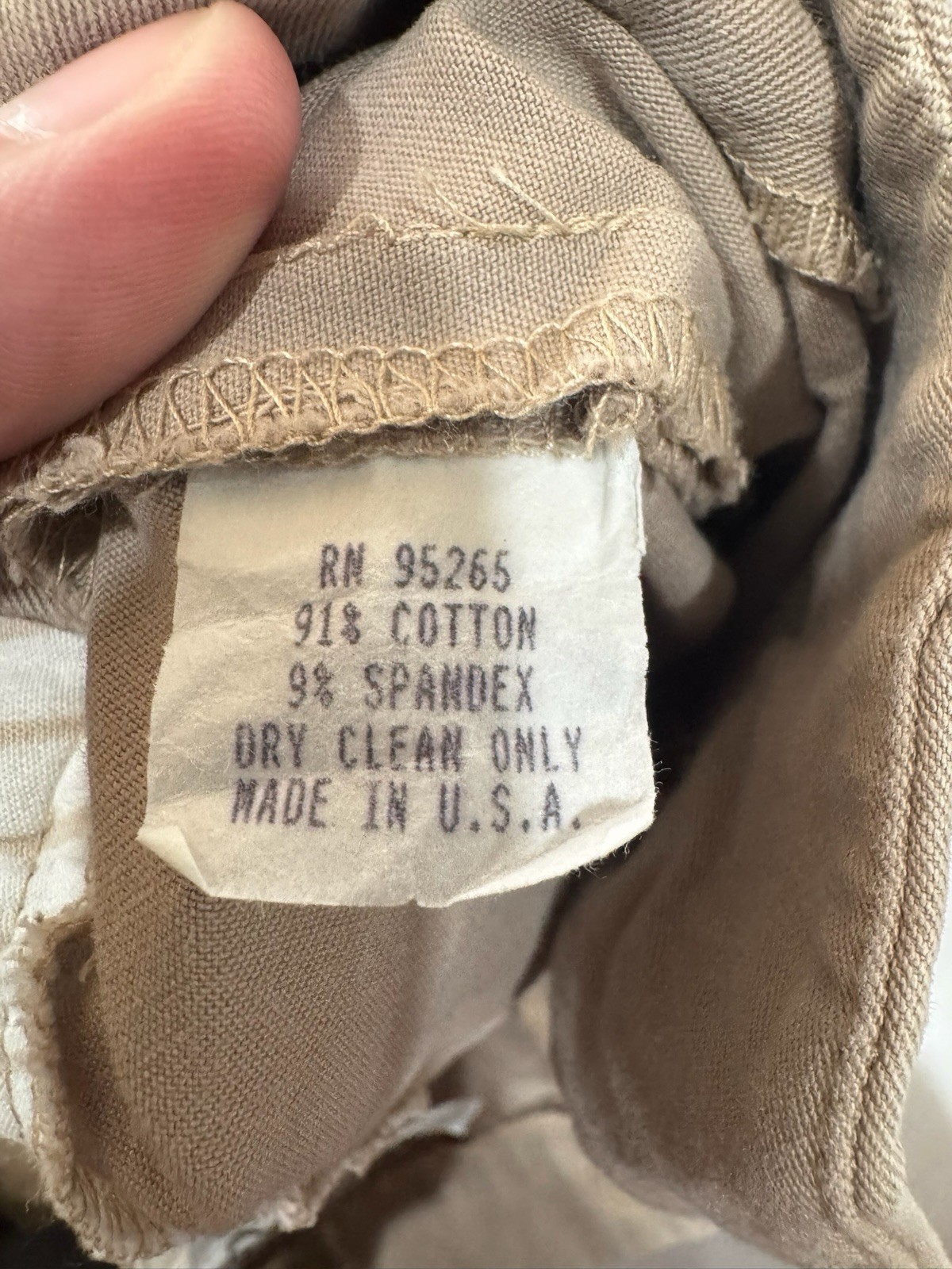Vintage WY? Womens Pants Size 2 Khaki Cotton Blend Cuffed Made in the USA