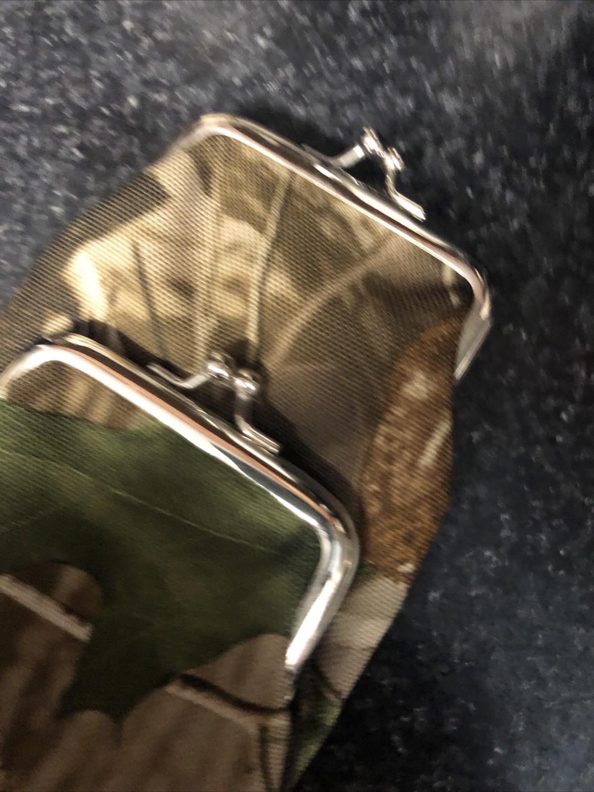Vtg Brown Double Sided Kiss-Lock Coin Purse & Cigarette Case Realtree Camouflage