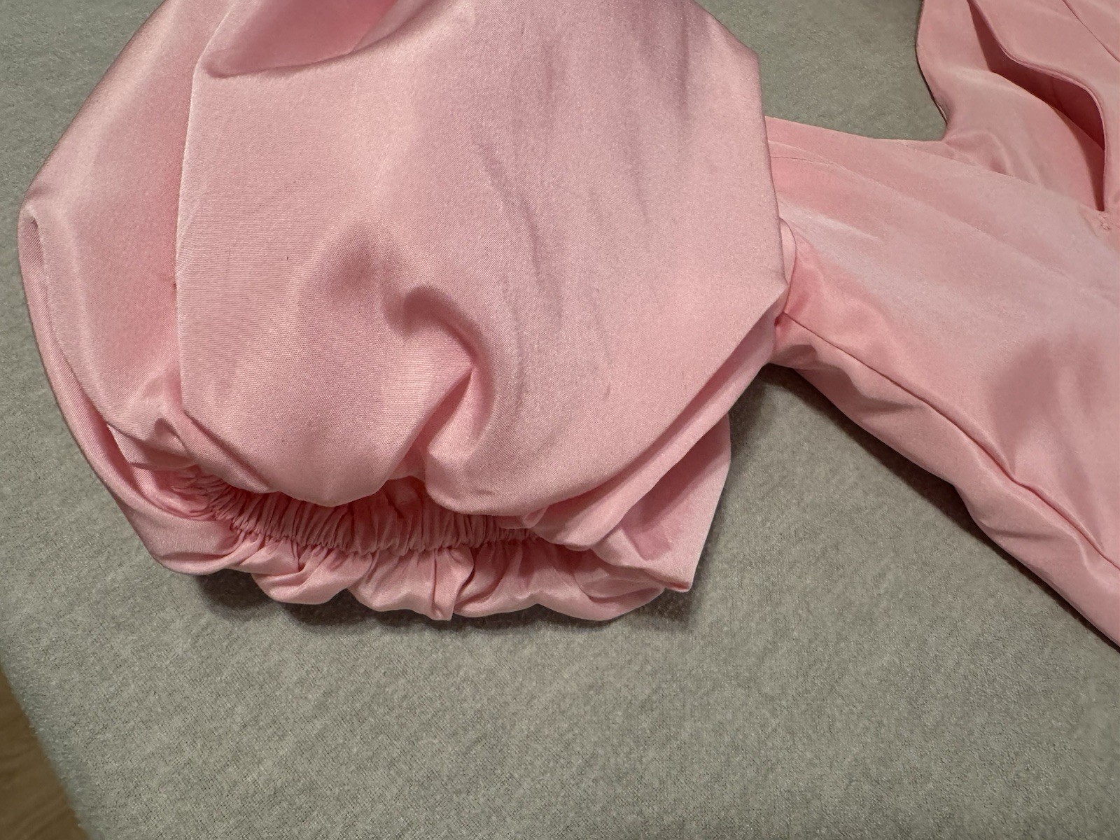 Vintage 80s Girls Pink Puff Sleeve Party Dress Big Bow USA Made sz 5/6 Princess