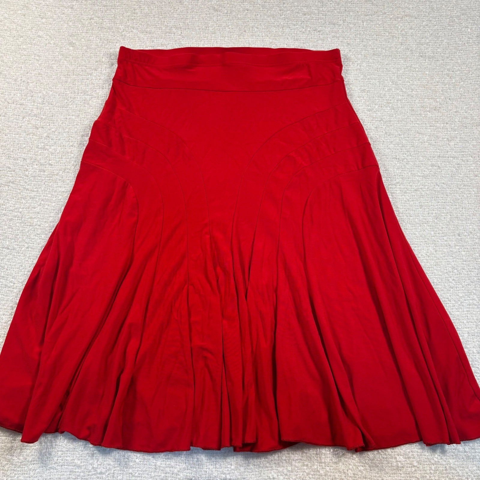 vintage Y2K fashion one red flowy flare midi skirt coquette romantic city 00s