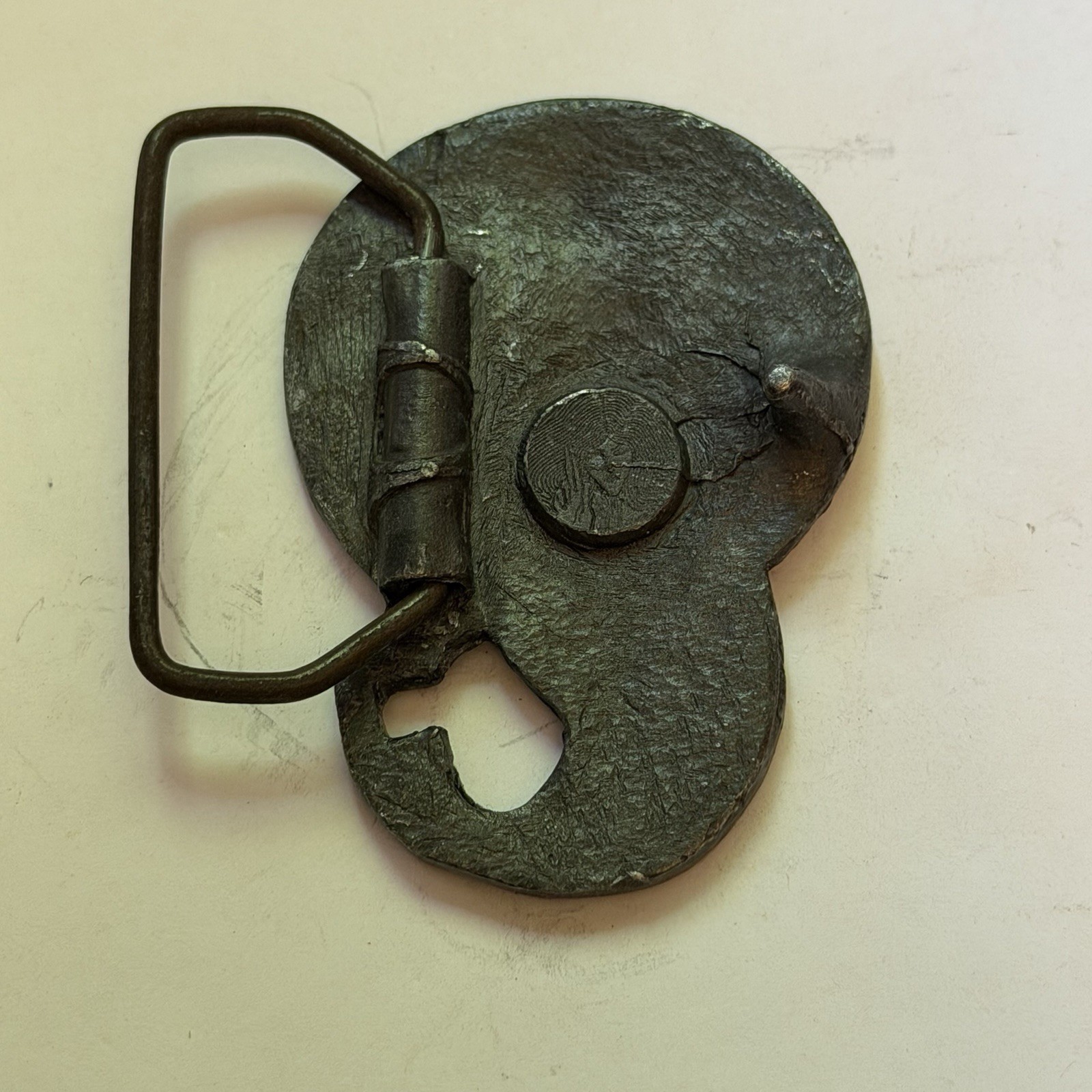 VINTAGE ART NOUVEAU MAIDEN BELT BUCKLE