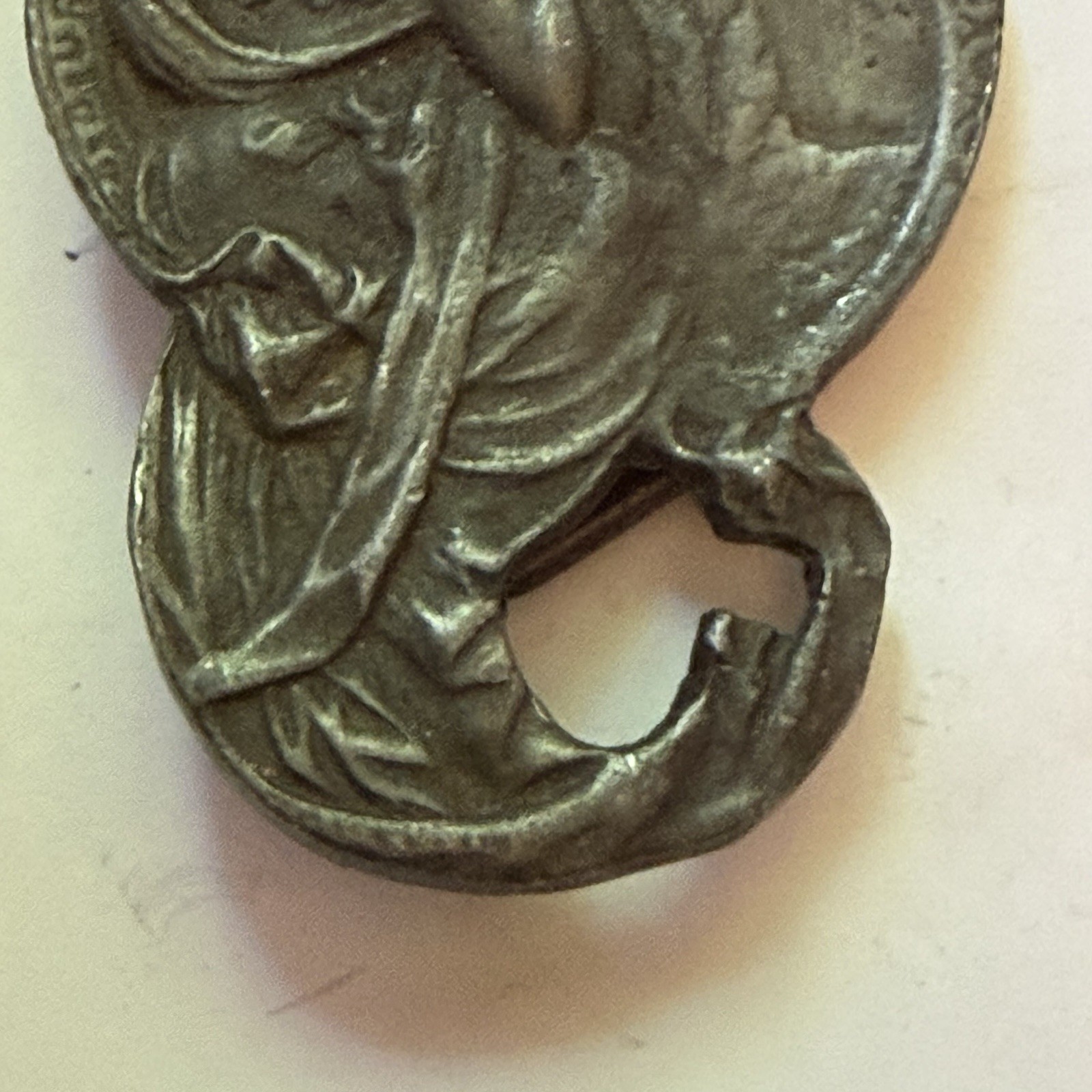 VINTAGE ART NOUVEAU MAIDEN BELT BUCKLE