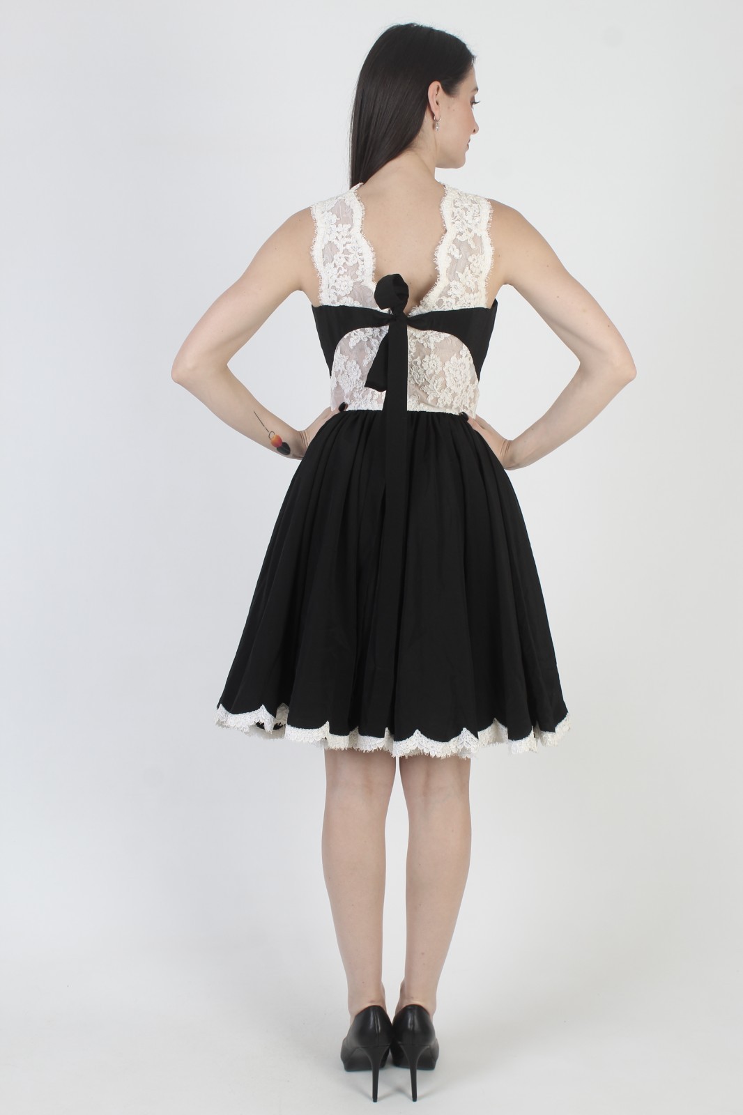Vtg Geoffrey Beene Tuxedo Dress Neiman Marcus Black Silk Evening Designer Gown
