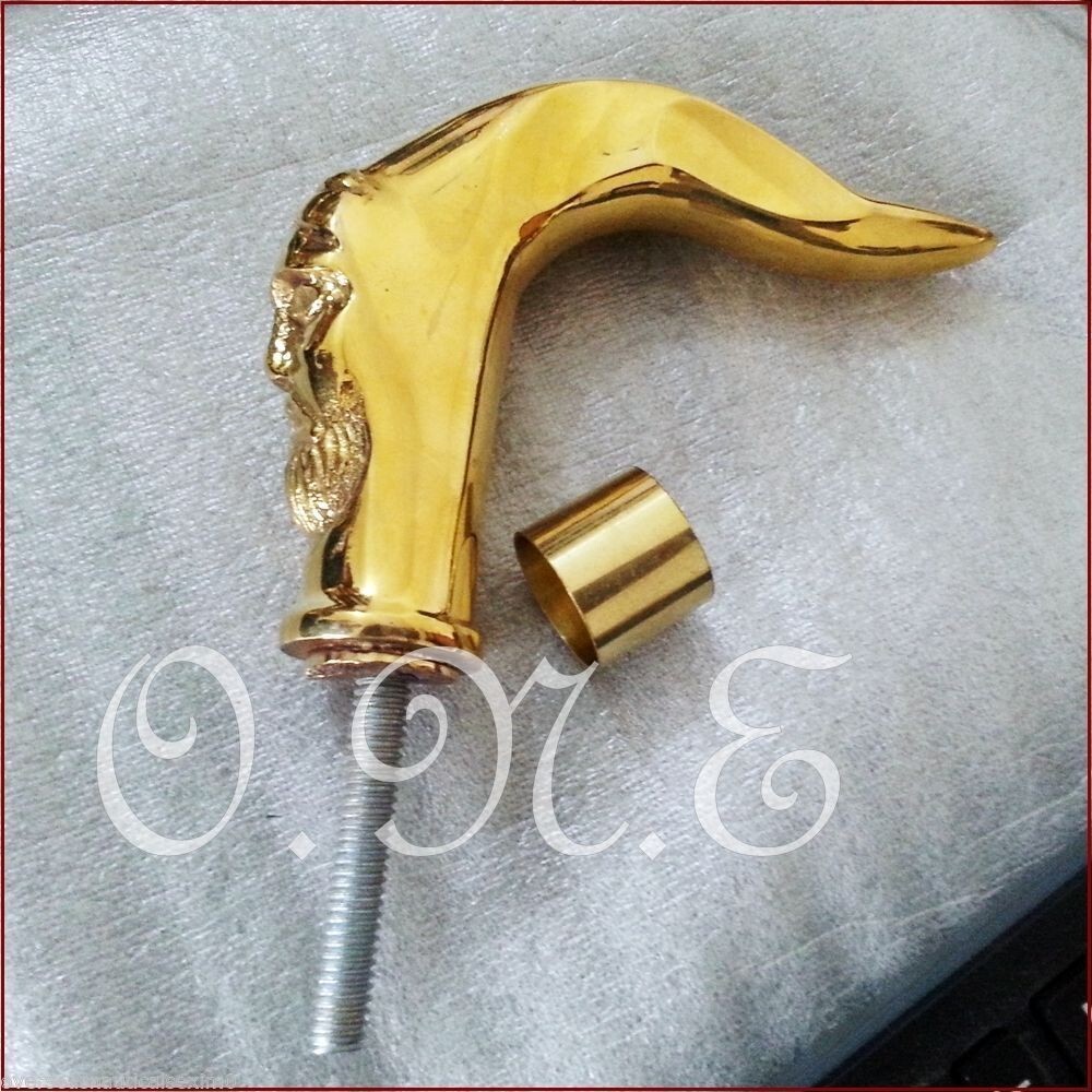 Antique Solid Brass New Designer Handmade Style Only Head Handle Engraved Gift