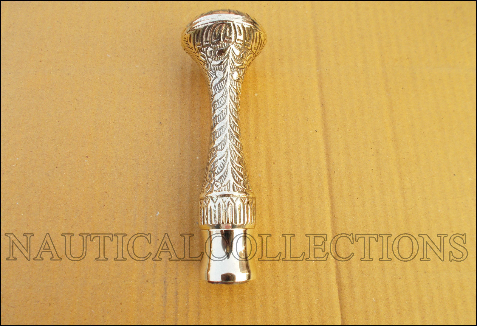 Brass Designer Handle Wooden Vintage Style Gift Walking (Long Handle Only)