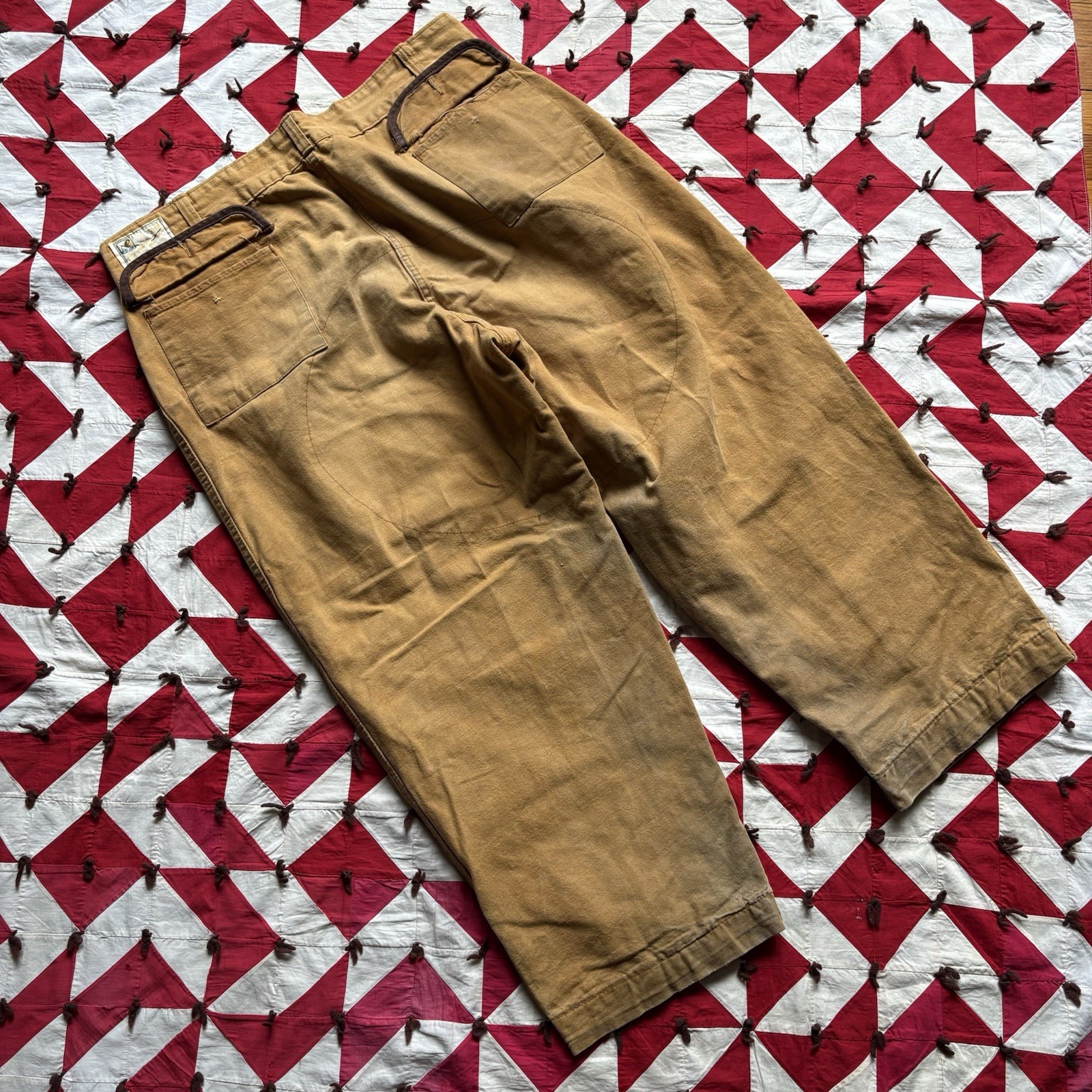 Vintage American Field Canvas Hunting Pants Mens As Is Worn Beige