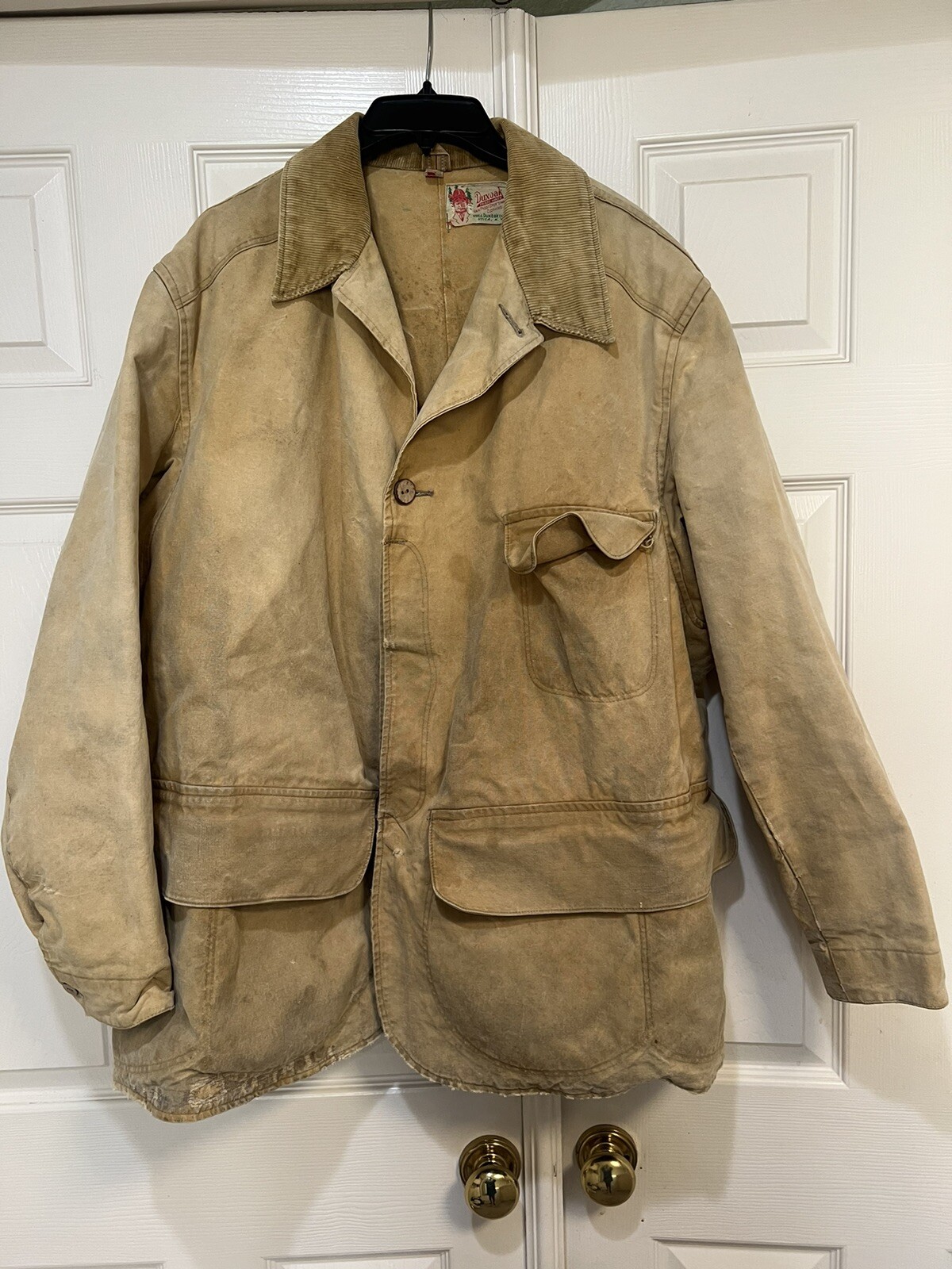 VNTG 30s Duxbak Field Jacket Men’s 1/2 Moon gorpcore Canvas Duck Hunting Coat XL