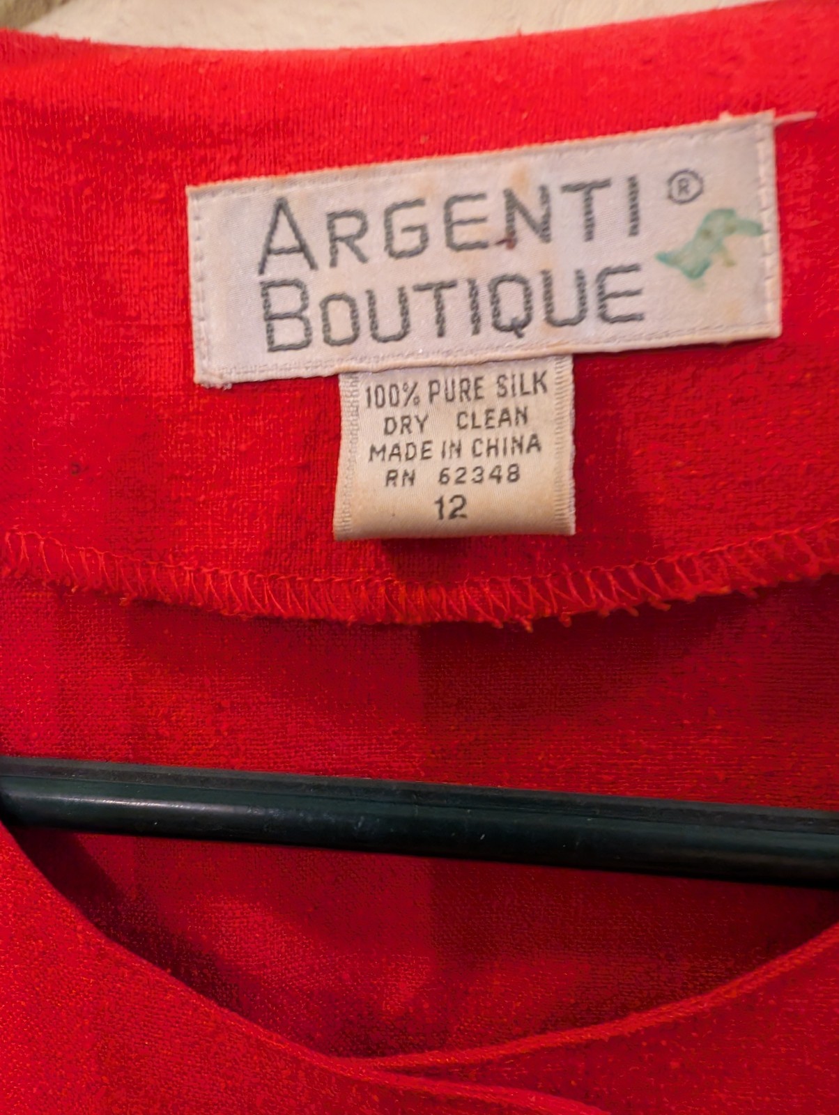 Women’s Argenti Boutique 100% Silk Button Up Dress Size 12, 1980s Vintage