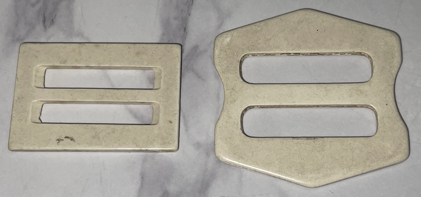 Vintage 6 Plastic Scarf Slide Belt Buckle H-71