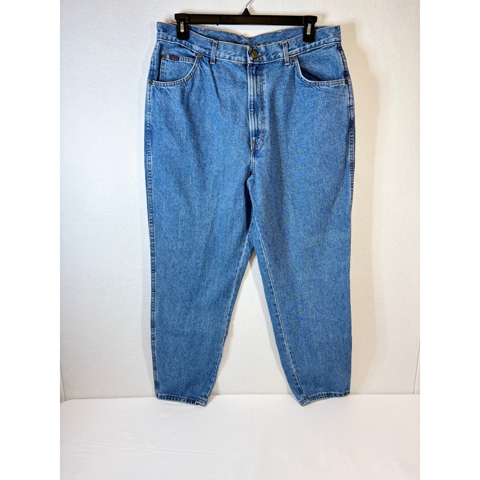 Vintage Chic Jeans Womens 22W Blue Denim High Rise Tapered Leg Made in USA 90s