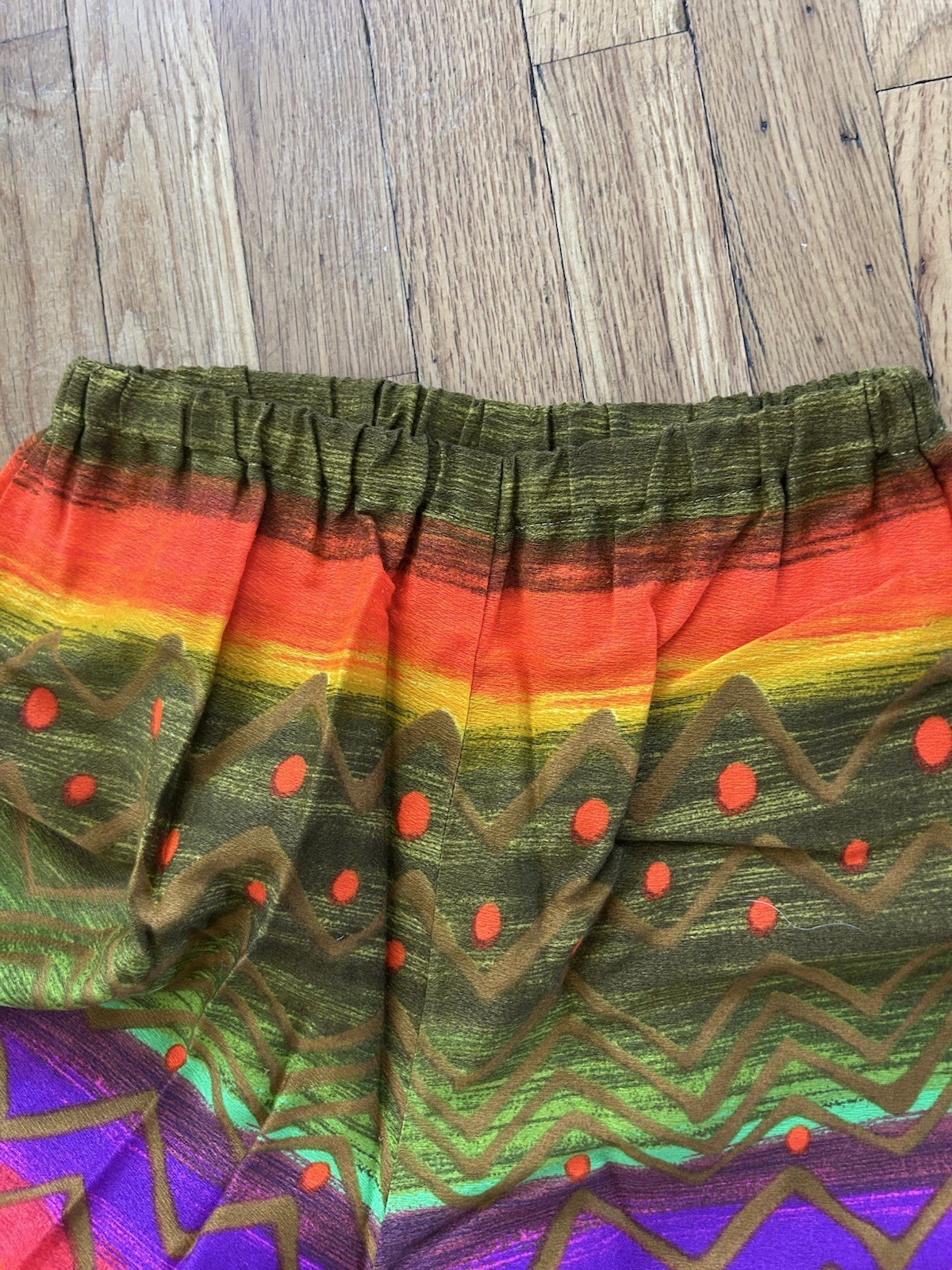 AMAZING Vtg 60s 70s ALICE Of California Wide Pants palazzo Hawaii Barkcloth S/M