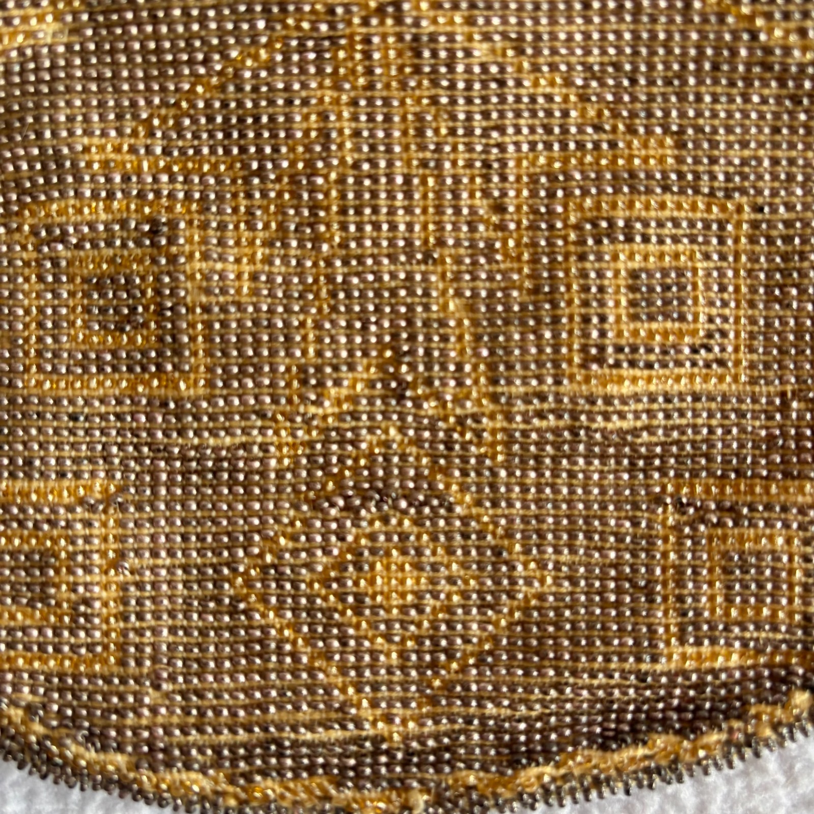 Vintage Art Deco Gold Beaded Evening Bag Purse Ring Handles Czechoslovakia