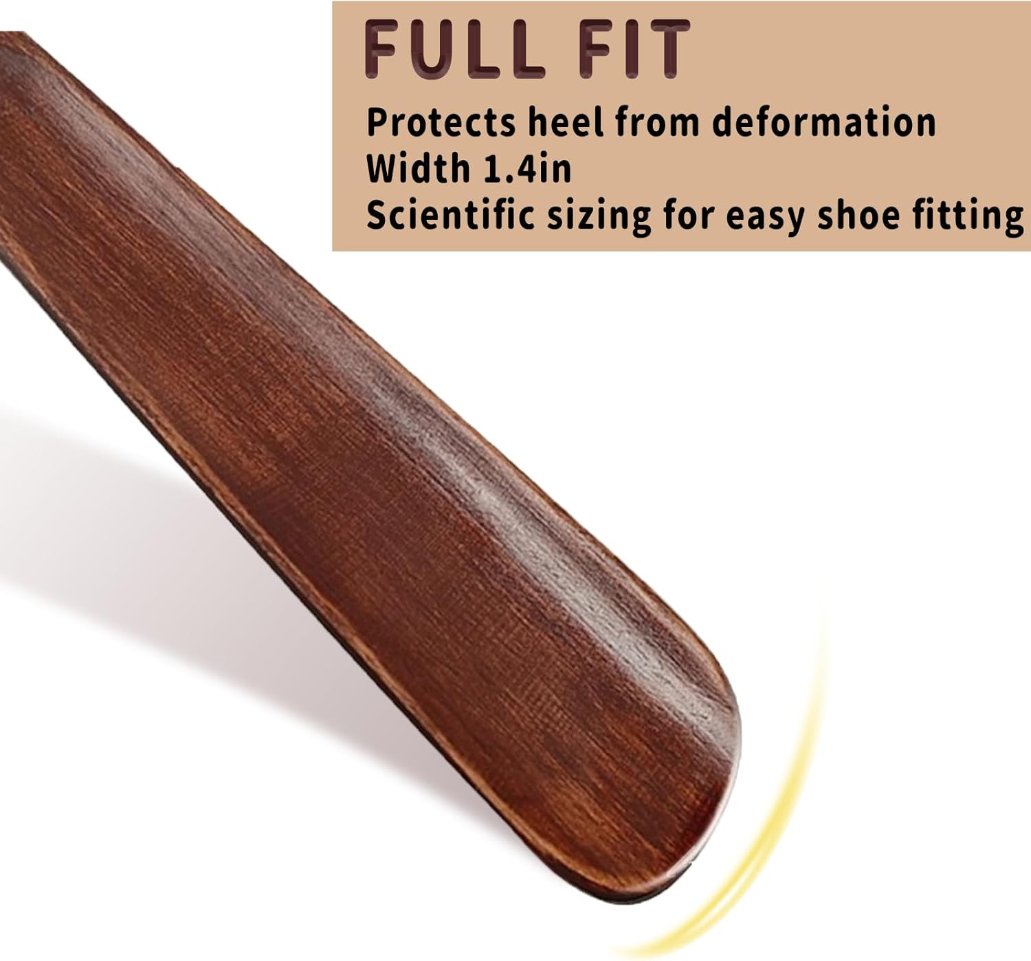 Long Handle Shoe Horn 12.5 Wooden Shoe Helper for Seniors Men Women