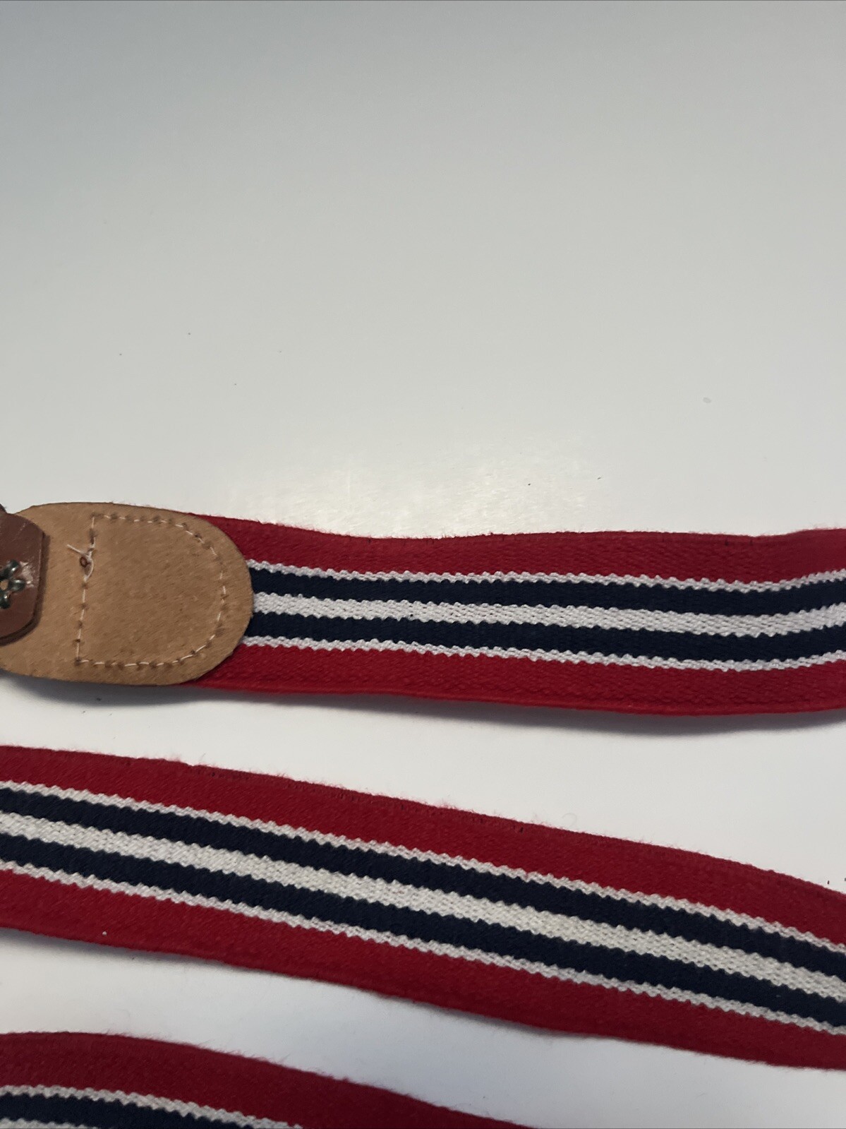 Vintage Red And Blue Elastic Belt. 40 Inches
