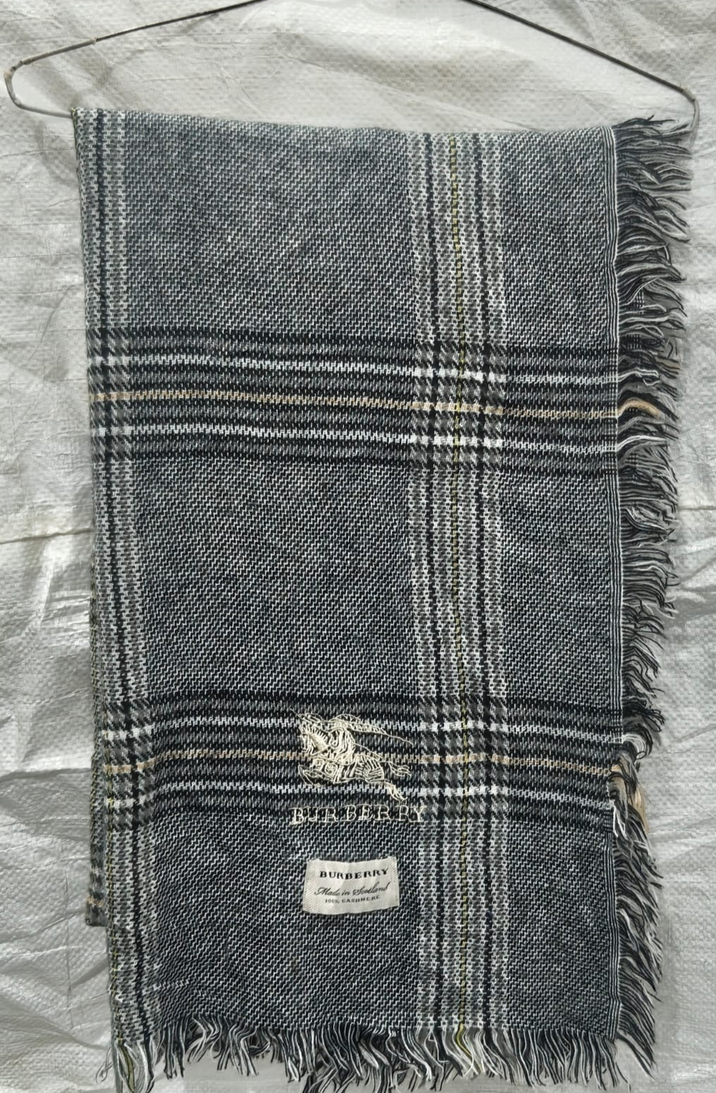 Burberry London Scarf Classic Check Shawl Wrap Vintage Plaid Made In Scotland
