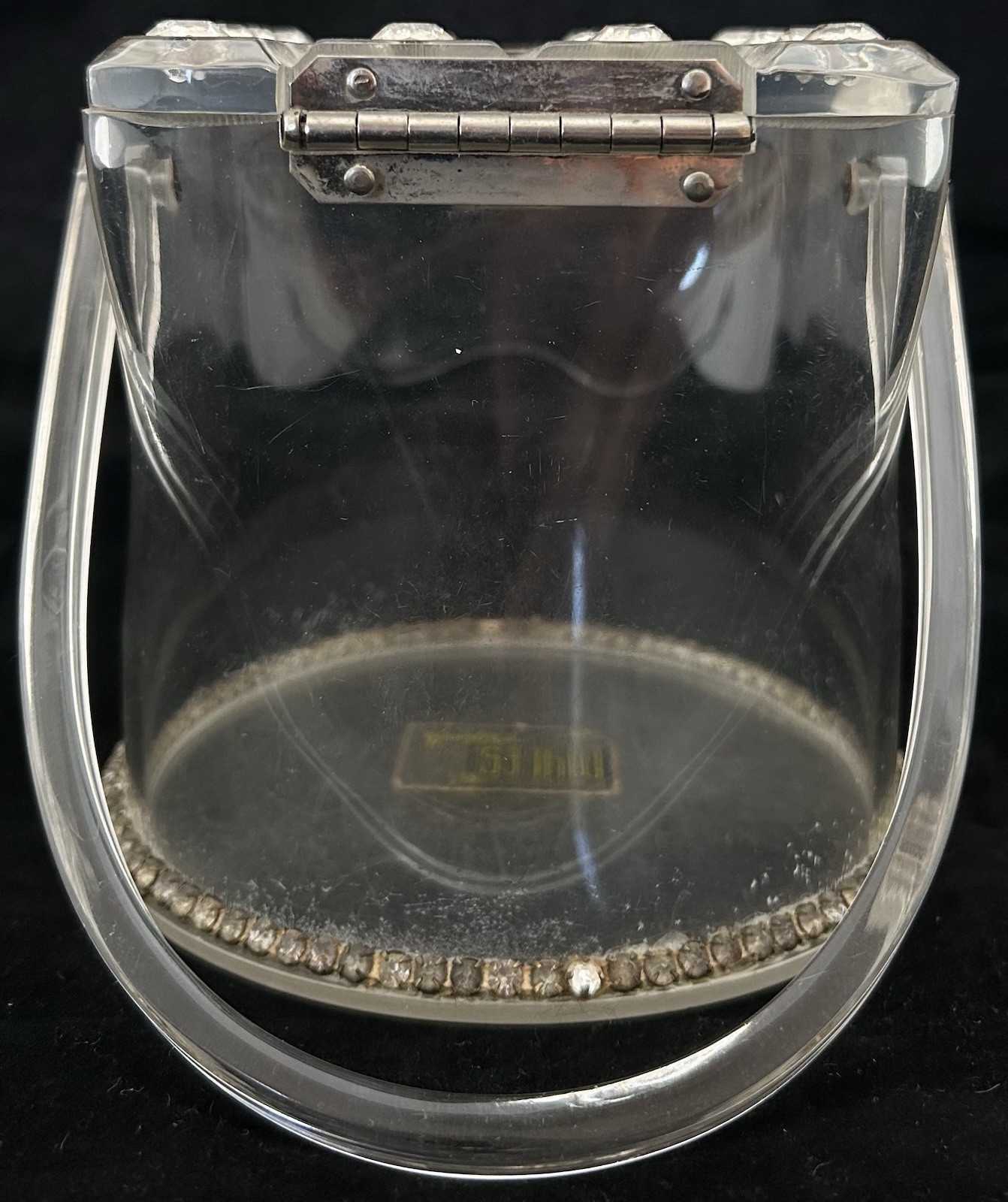 Vintage Myles Original Clear Lucite with Rhinestones Purse CA. 1950s-60s