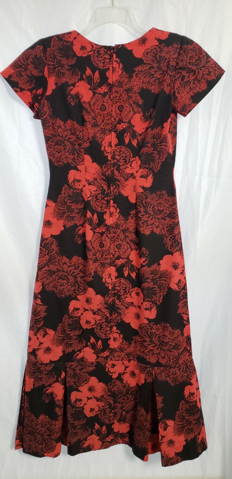 Vintage Women’s Floral Muumuu Mermaid Dress Red/Black Home-Made Unsized READ