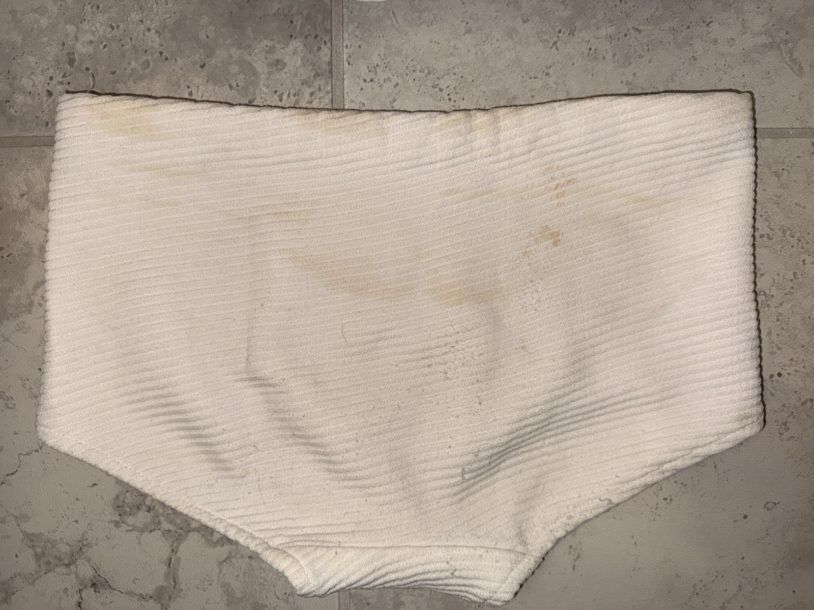 Vintage 60s 70s Roxanne White Textured Bikini Boyshort High Waist Size 12