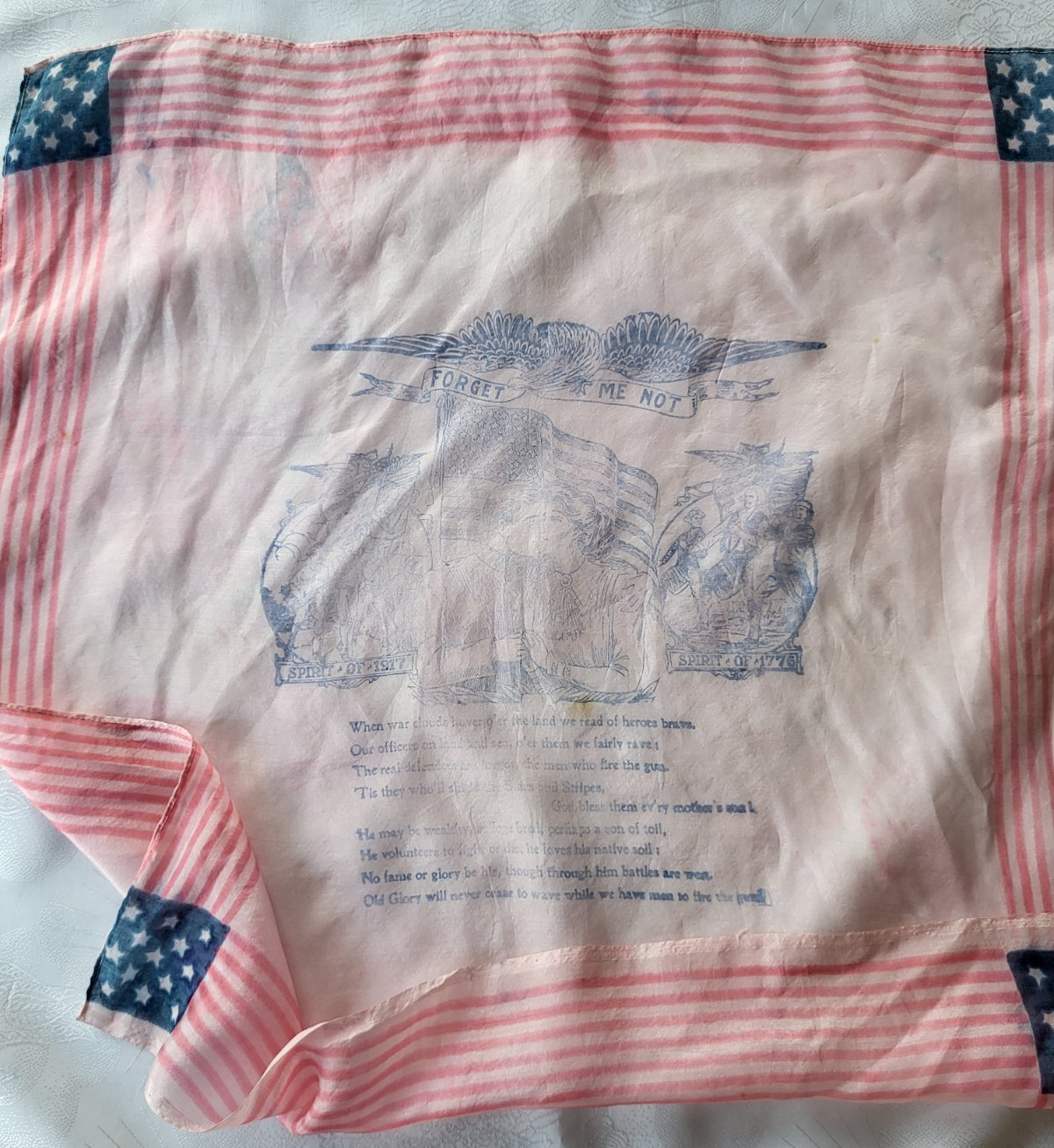 20 Vintage Silk Handkerchief Lot & Applique Hanky Keeper US Army Air Forces