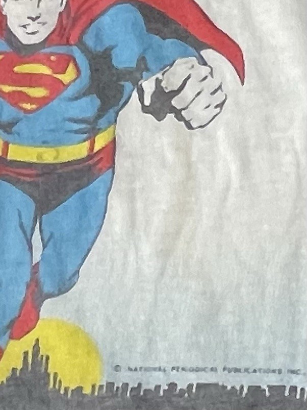Vintage RARE 1975 Superman 2 Sided Toddler Kids Shirt Size 14- Made In USA
