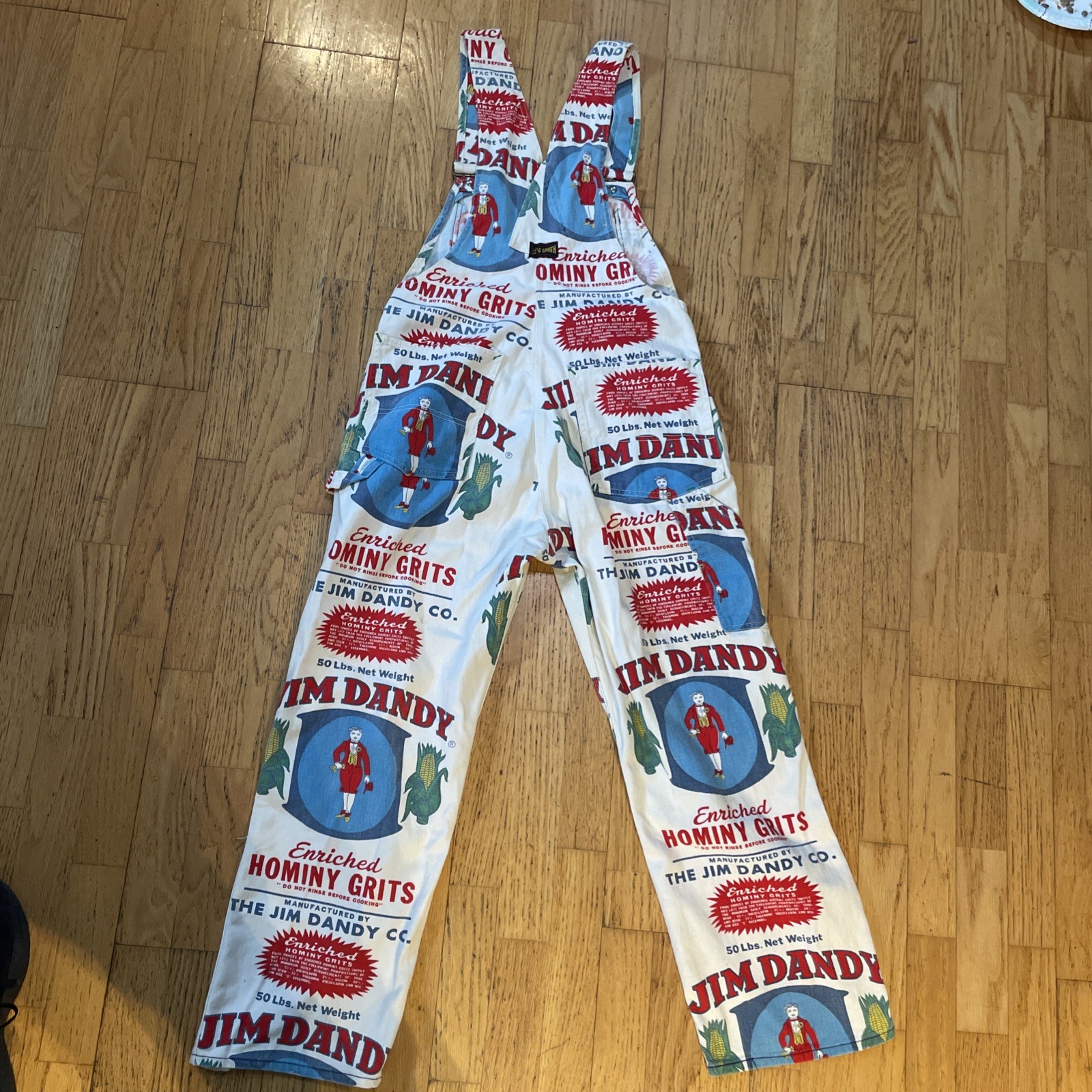 Big Smith Overalls Adult Vintage Jim Dandy Hominy Grits AOP Men’s Woman’s Cool