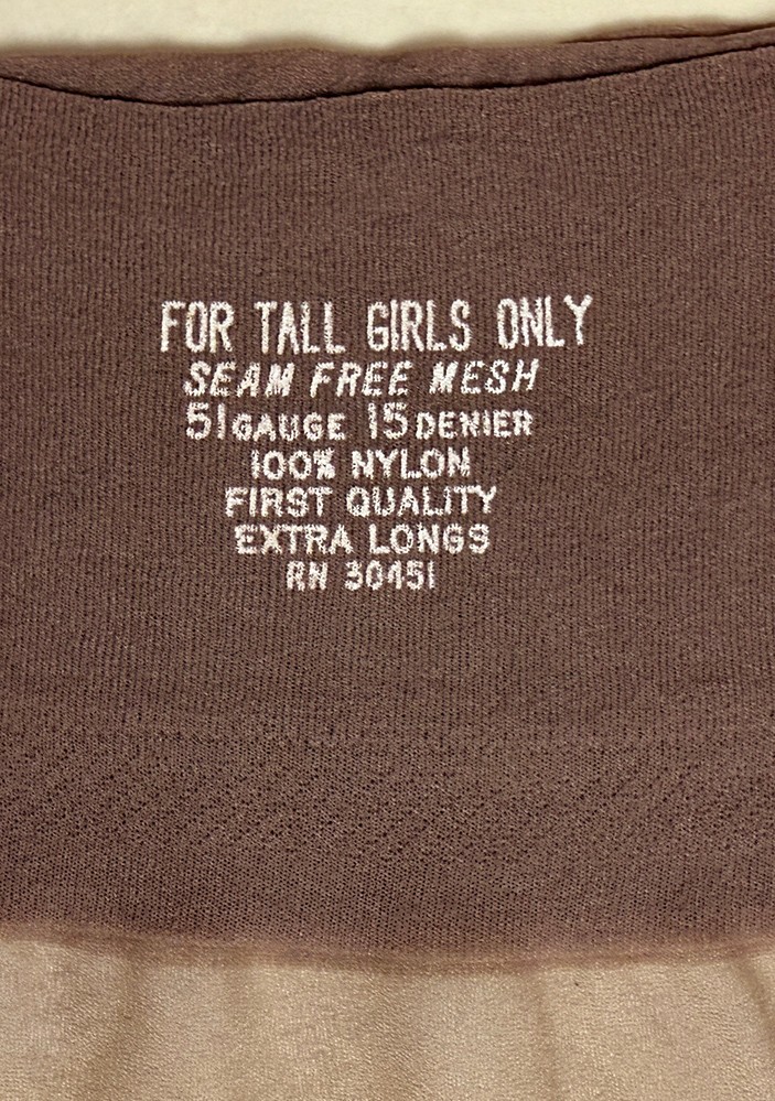 Vintage Tall Girl RHT Stockings sz 10 1/2 XL Taupe 3prs 38 inches