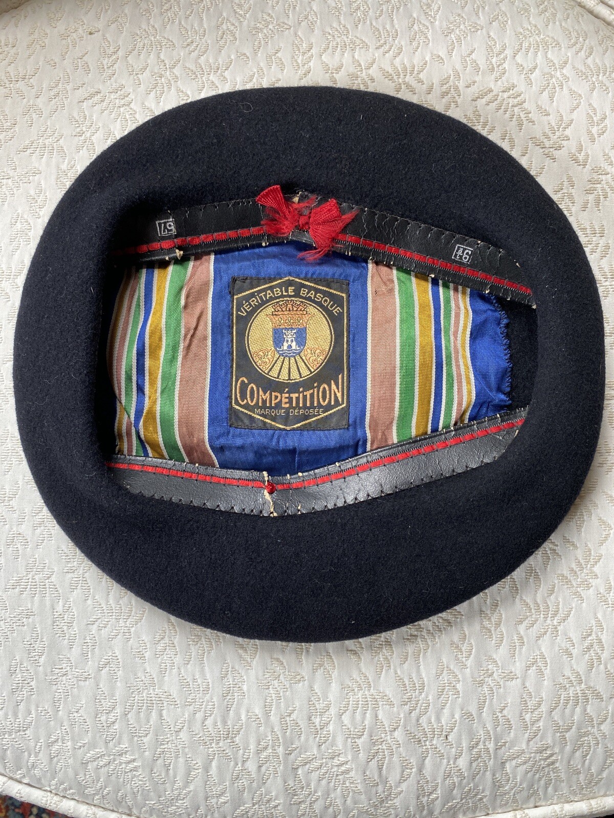 Veritable Beret Basque Competition 57 Felt Black 9.1/2 Unisex VTG Pelote Racket