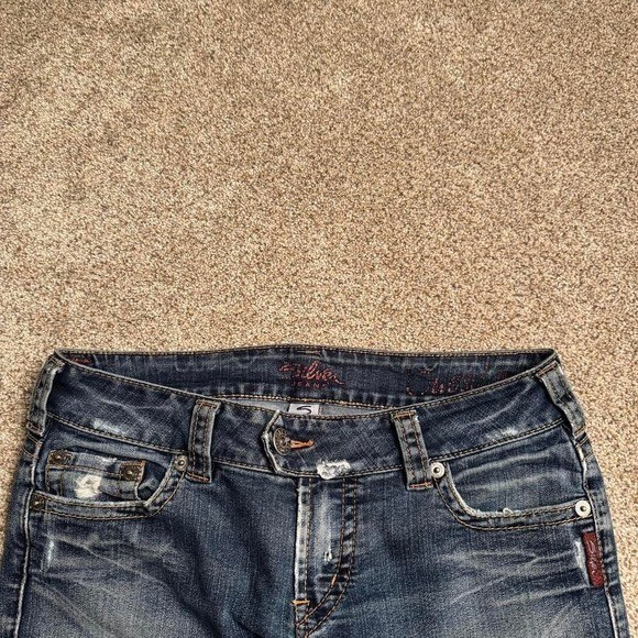 VINTAGE SILVER JEANS LOW RISE BOOTCUT DENIM