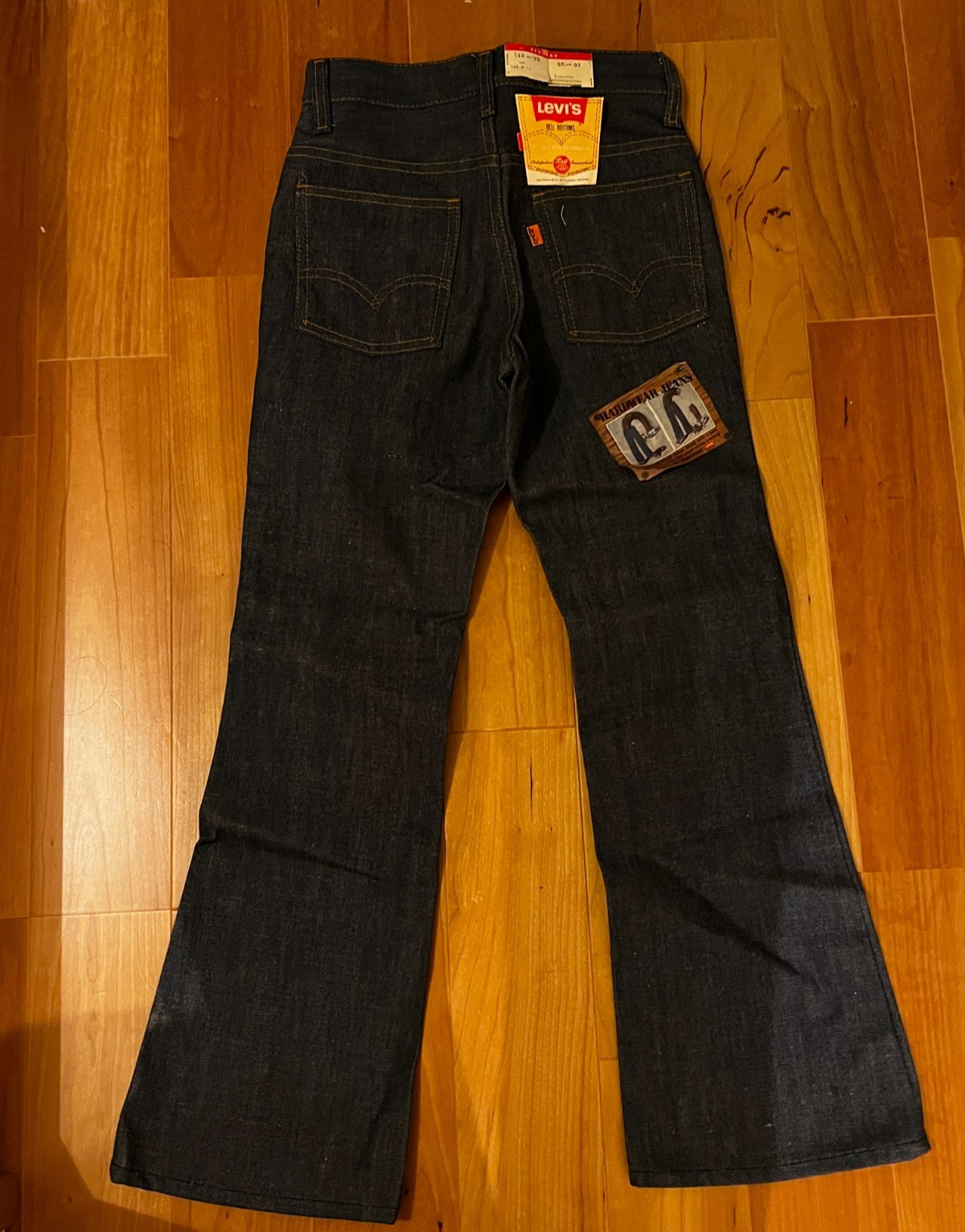 Vintage 1970s Levi’s 346-8117 Orange Tab Bell Bottoms NOS Deadstock W25