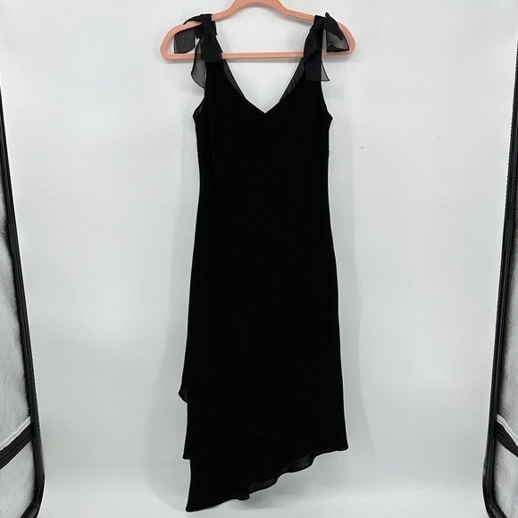 Y2K Gothic Formal Whimsigoth VampyBlack Velvet Asymmetrical EvanPicone Dress Sz4