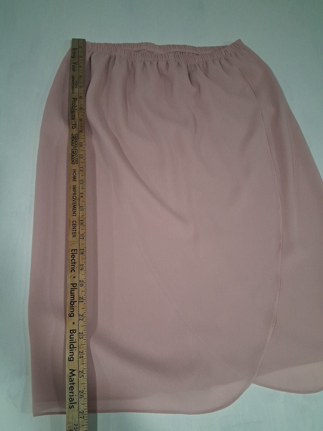 Vtg 60s 70s Dusty Rose pink chiffon dress 2 piece layered Secretary Sheer 18