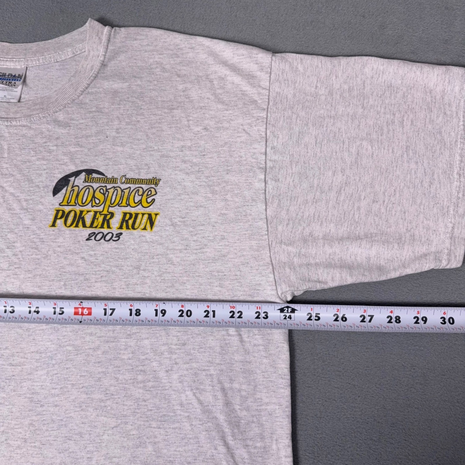 Vintage 2003 Poker Run Biker T-Shirt Chopper Motorcycle Gildan Ultra Cotton XL
