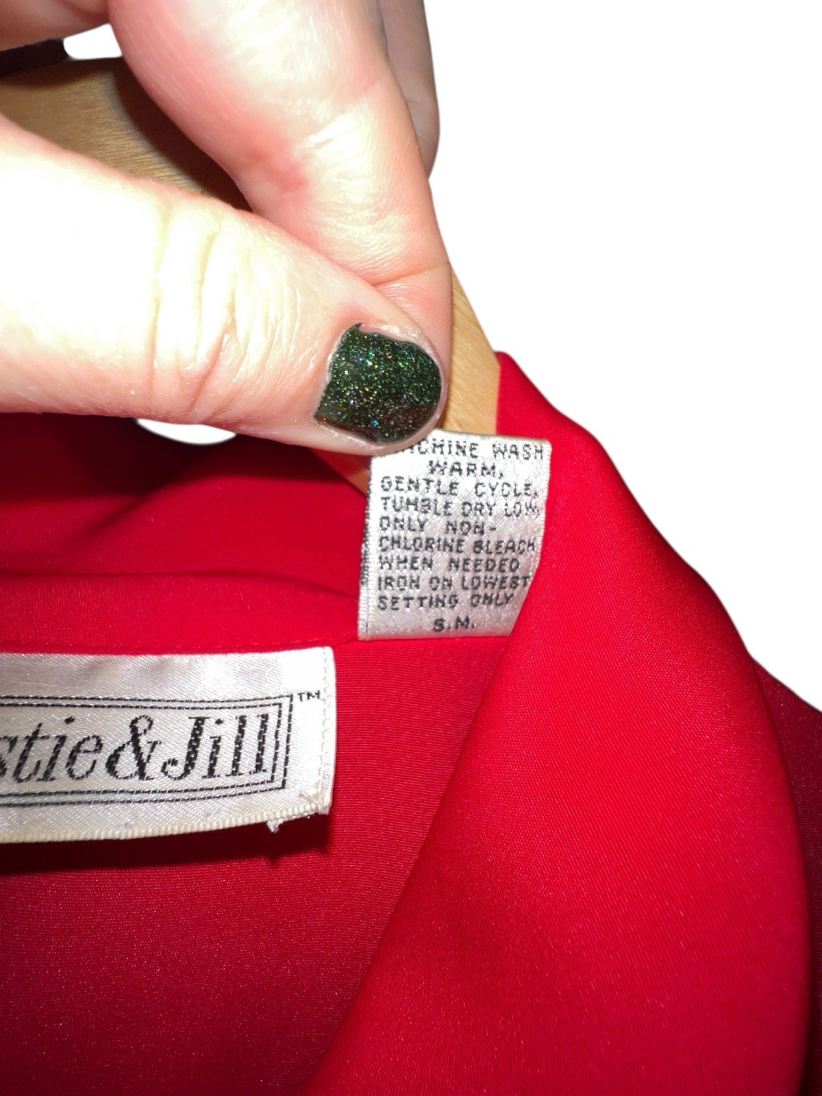 Vintage 80s Christie & Jill Red Blouse Women’s 16 Made in Korea Button Front