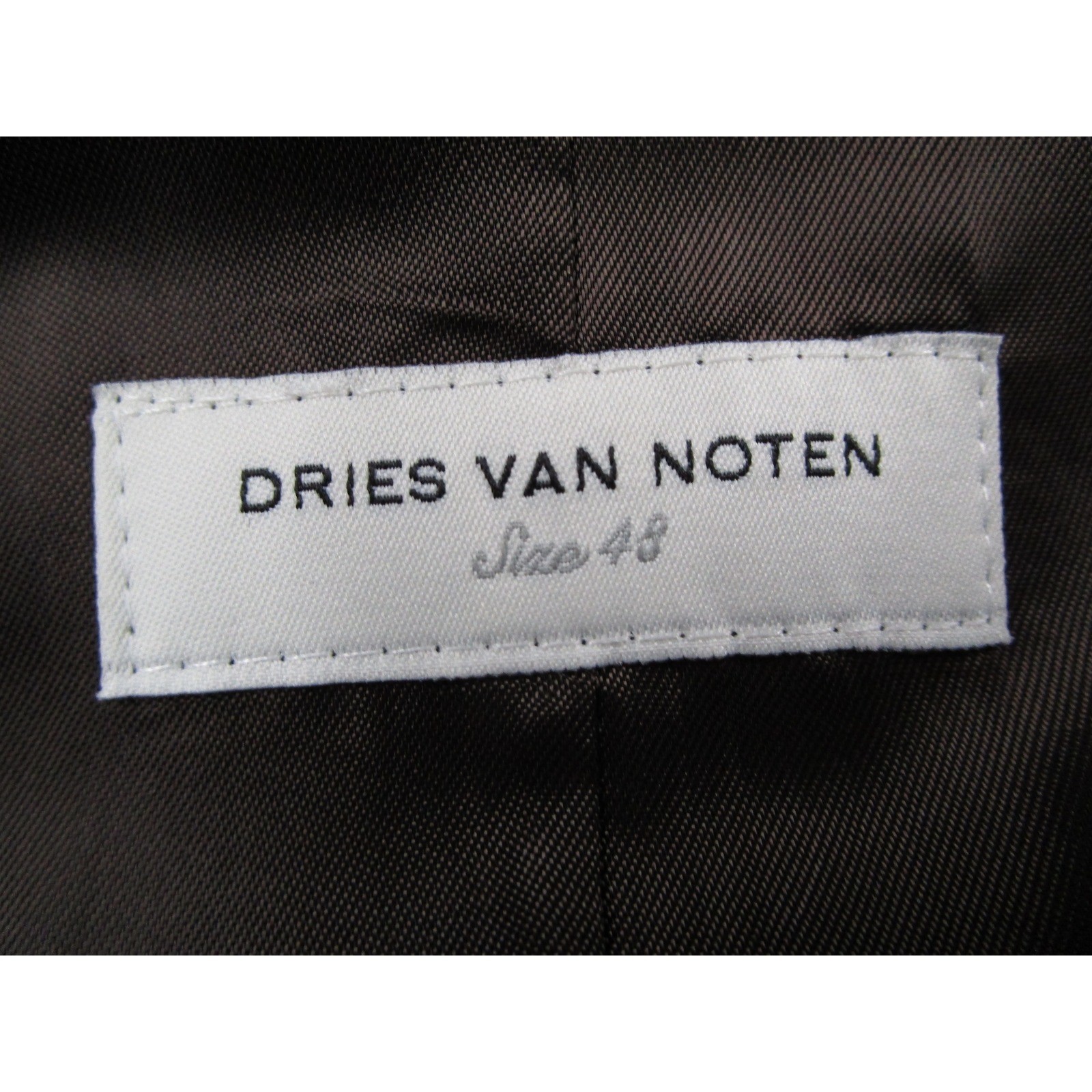 Dries Van Noten Suit Mens 48 IT 38 US Brown Cotton Silk Pinstripe 2 Button