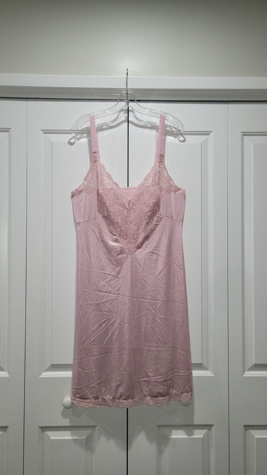 Vintage Vassarette (Size 38F) “Underneath It All” Full Slip Soft Pastel Pink