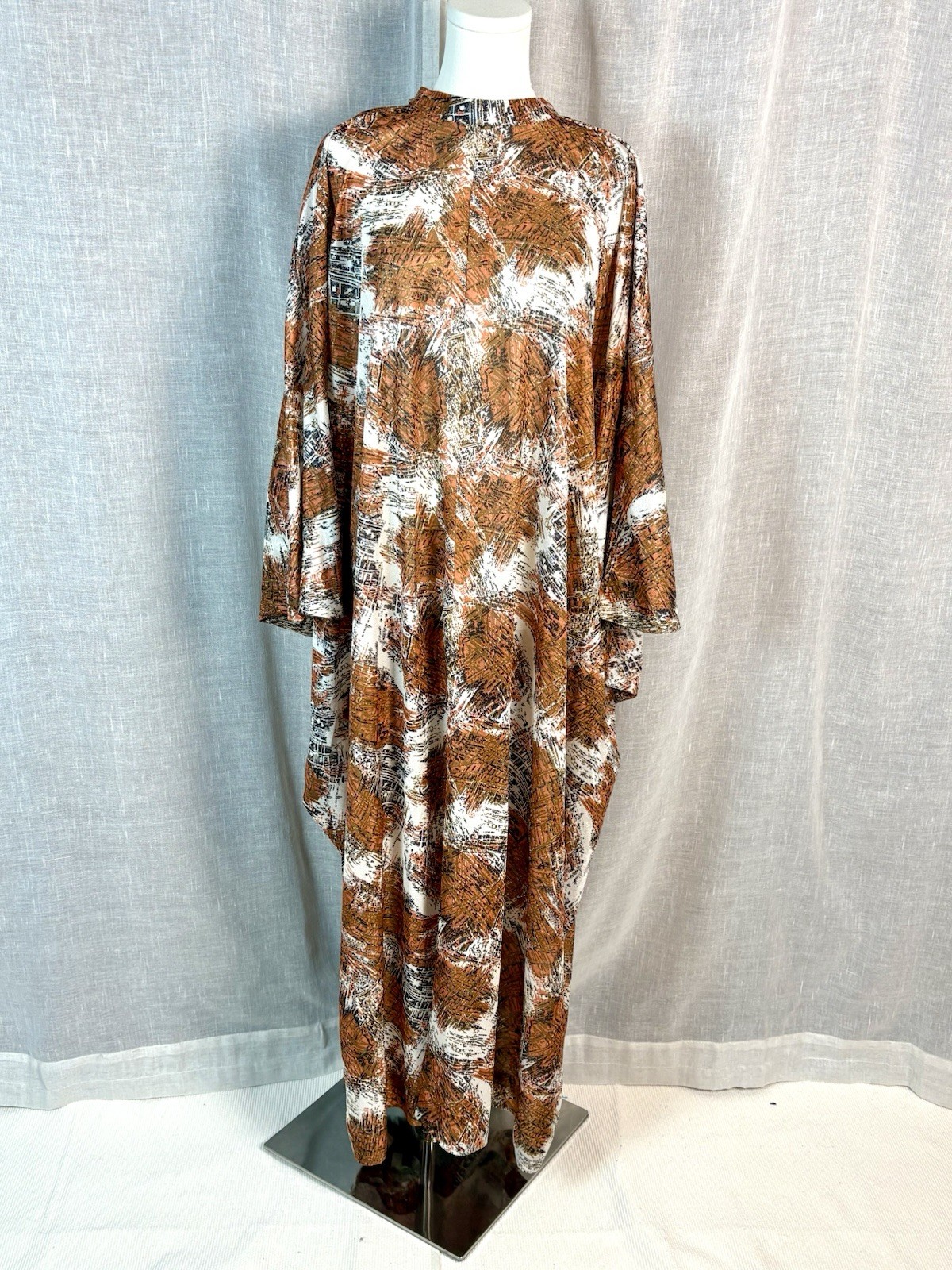 Vintage 1970’s Caftan Kaftan Batwing Copper Tiki Hippie One Size
