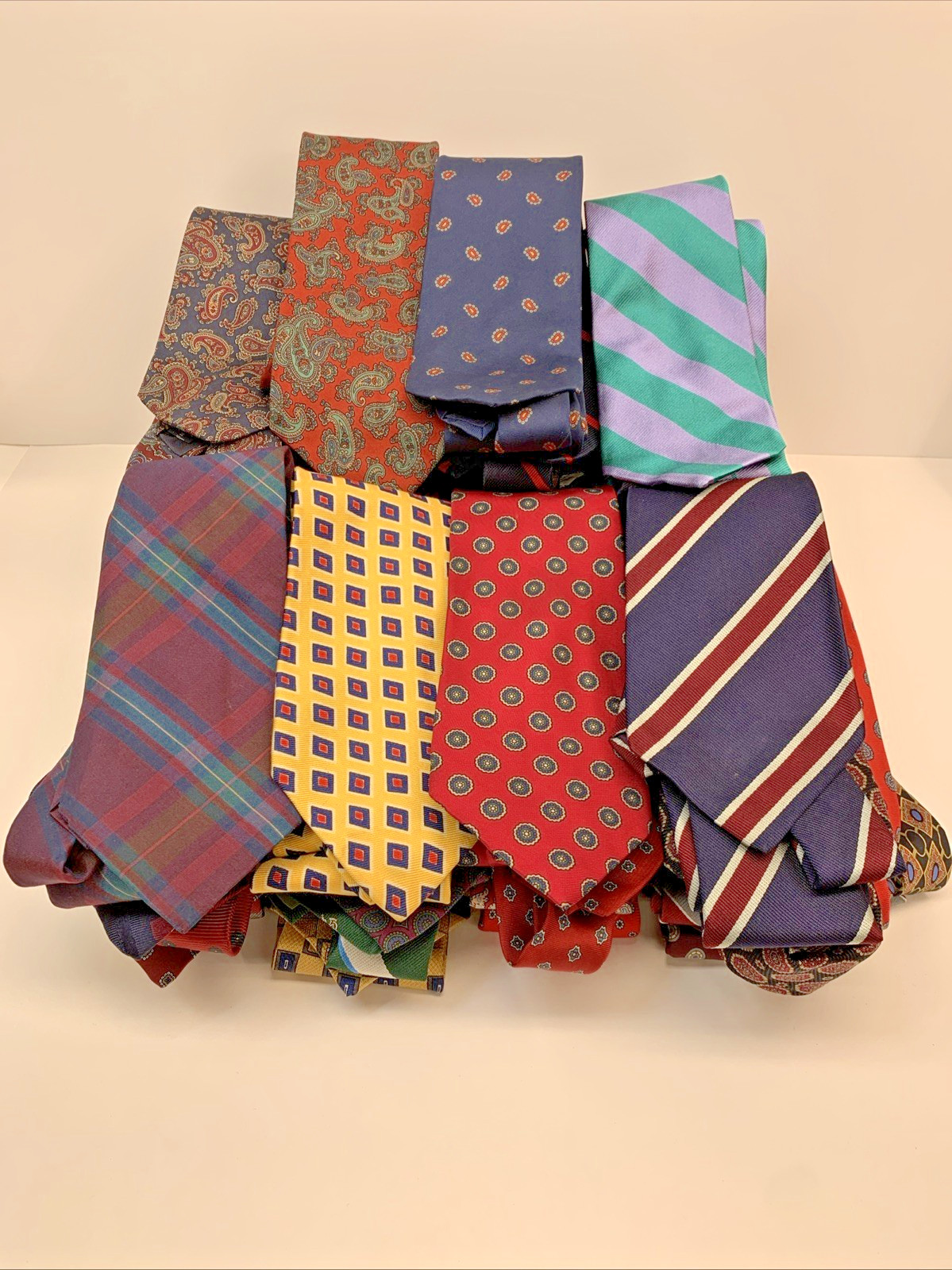 Vintage Lot of 45 All Silk Ties Variety of Colors & Various Brands