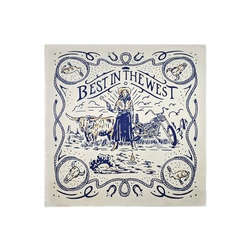 4-Pack 100% Cotton Bandana Set, Vintage Graphic Print, 22×22 inches Assorted 1