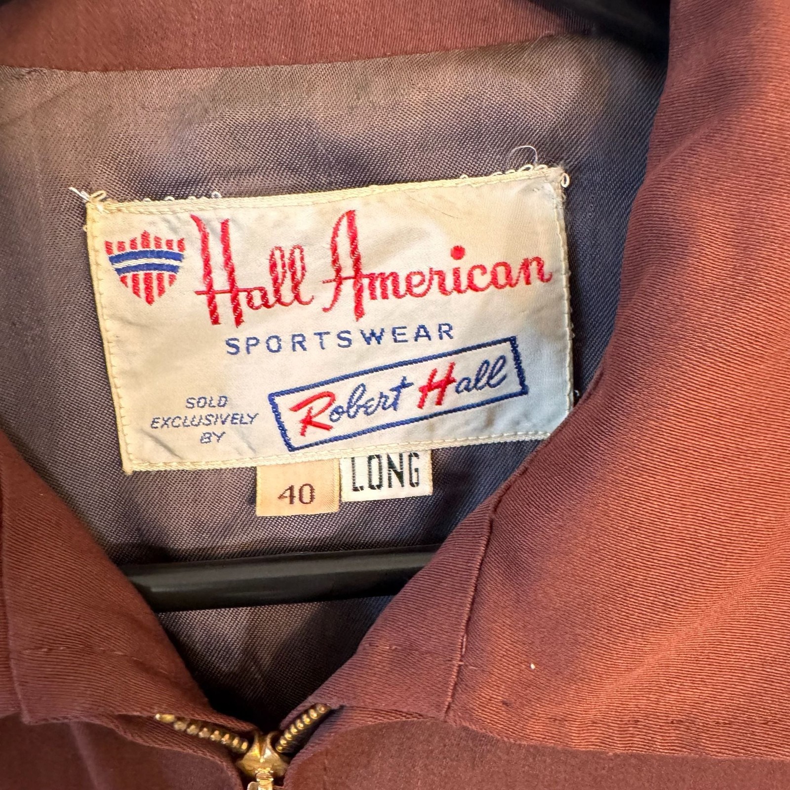 Vintage 1950s Hall American Sportswear Robert Hall Gabardine Zip Jacket
