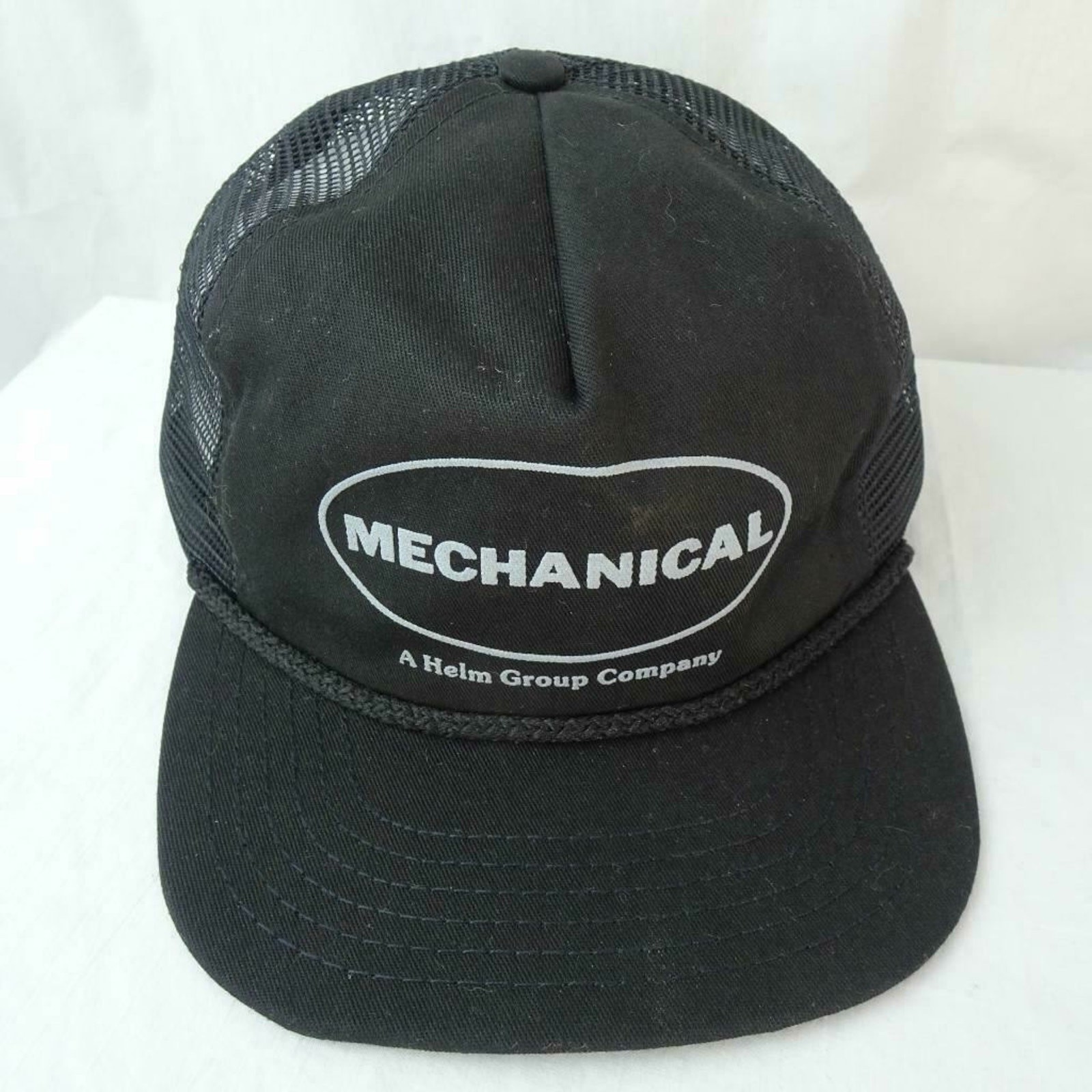 Mesh Snapback Trucker Hat Cap Made USA Vernon Headliner Black Mechanical Company