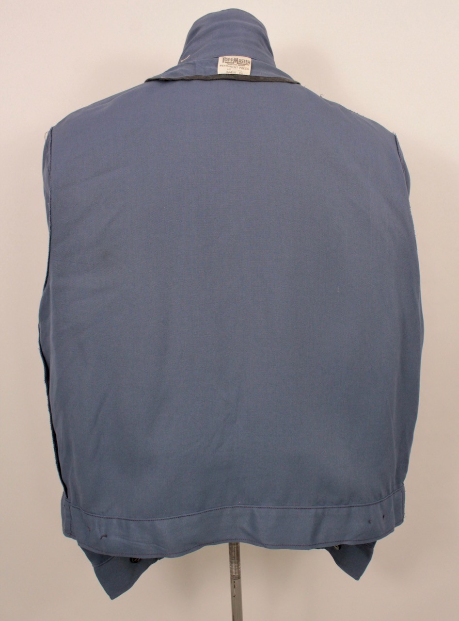Men’s VTG 60s ToppMaster Blue Work Jacket Sz 42 1960s Rayon Blend