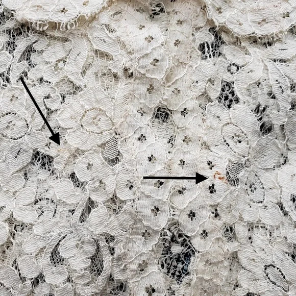 Off White Antique Lace Bed Jacket M