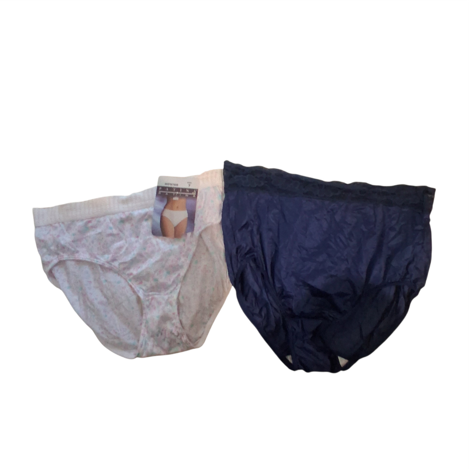 Sears Lauren Brooke Patina nylon vintage panties womens 7 hipster 2 pair floral