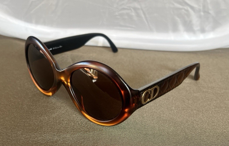 Vintage 80s Christian Dior Sunglasses Greta 12Y Optyl Gold Brown Austria 54mm