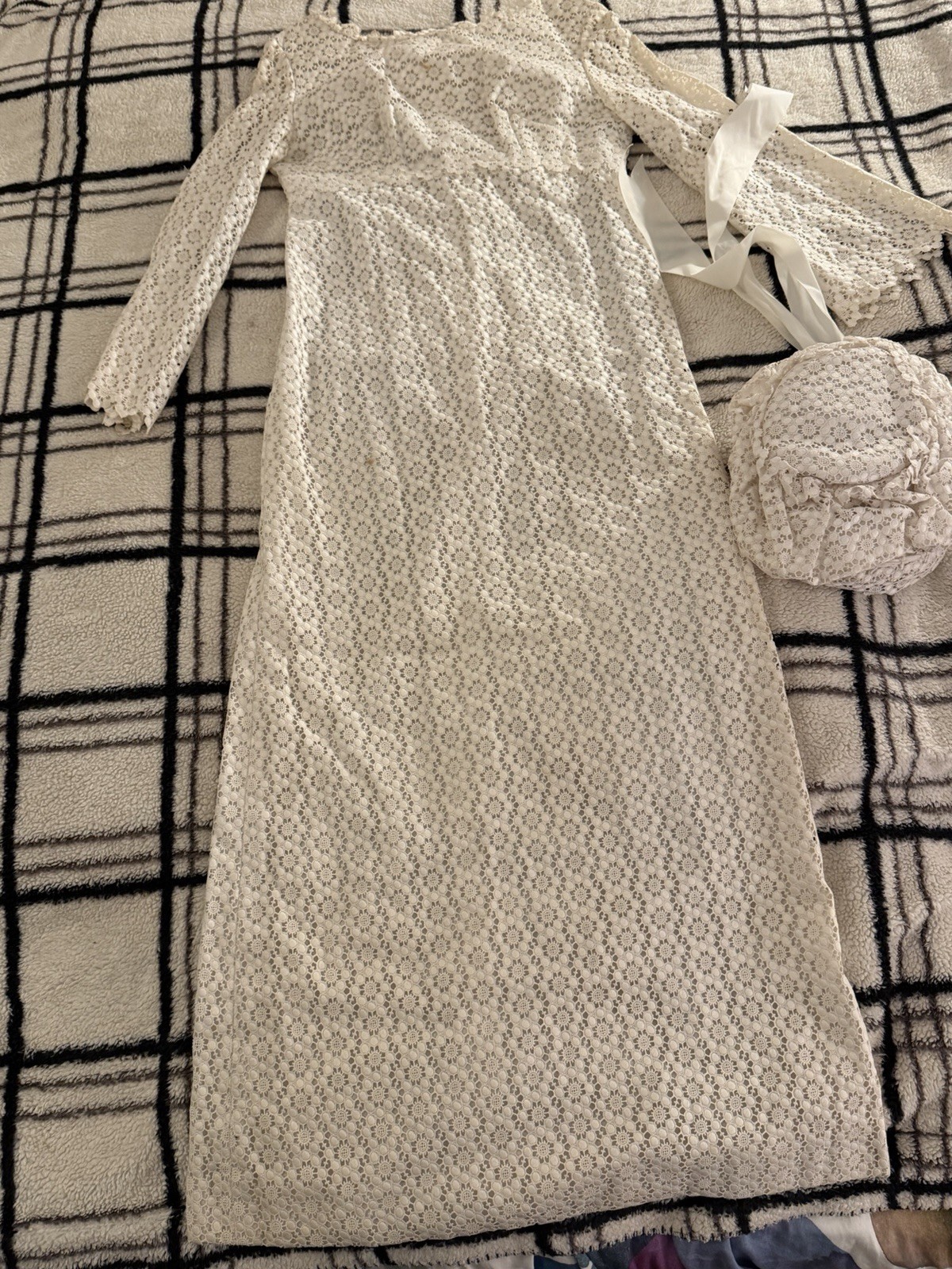 Vintage 1930-1940’s Matching Lace Dress & Hat, Made in Vancouver Canada
